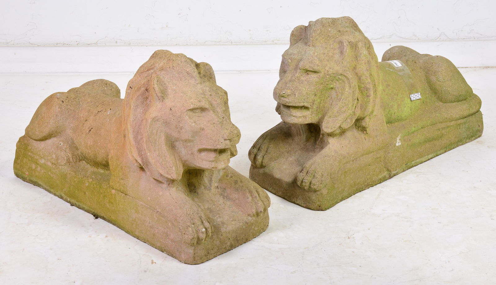 Pair Stone Lions in Resting Position (1 of 4)