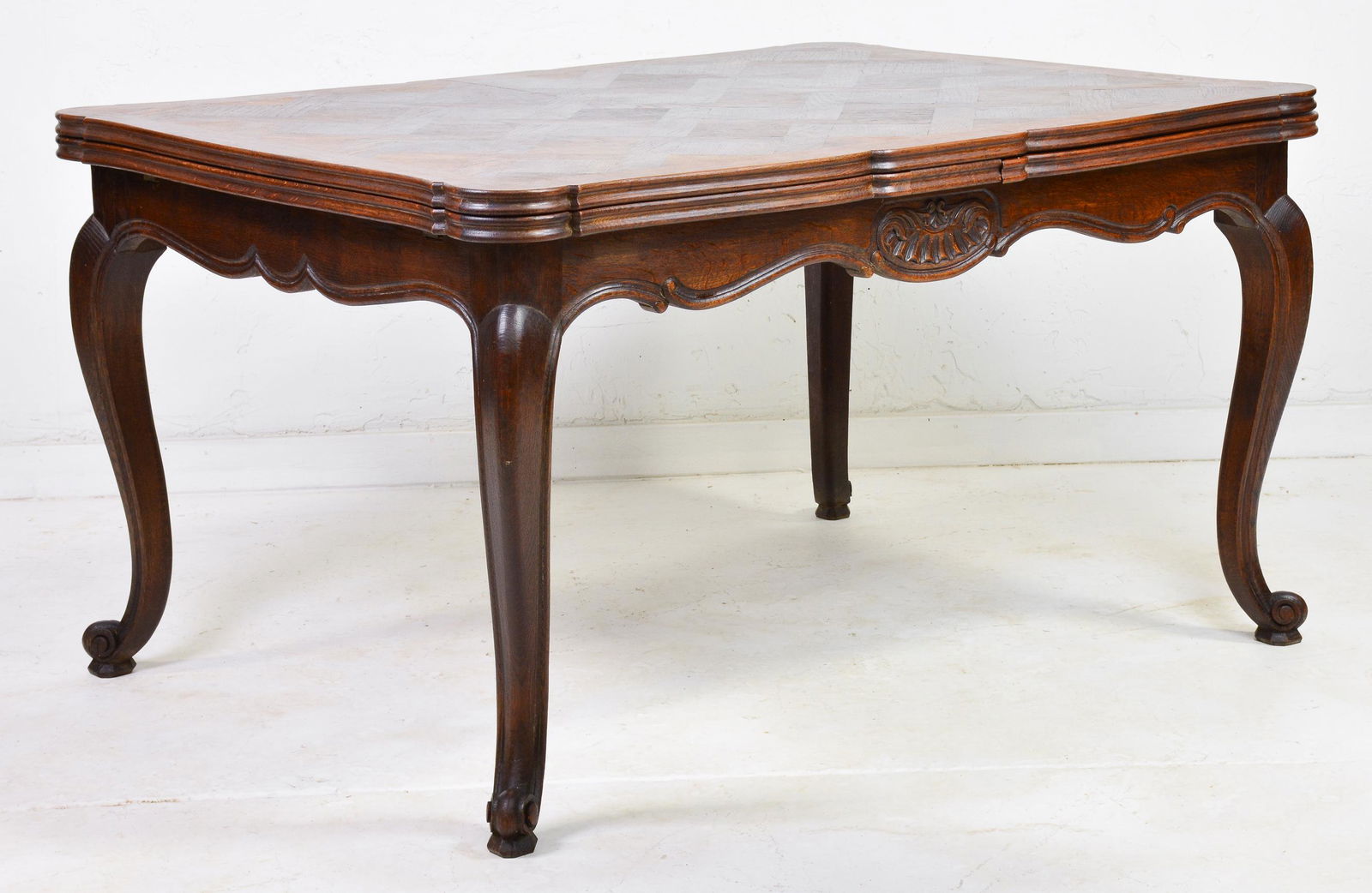 French Louis XV Style Draw Leaf Dining Table in Oak (1 of 2)