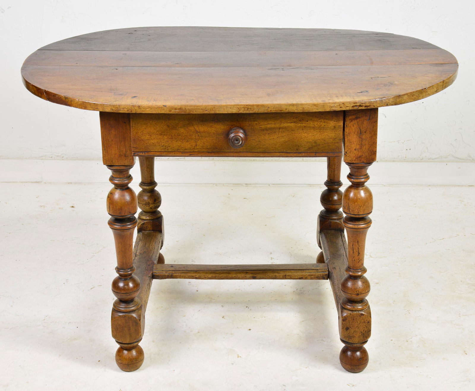 Louis XIII Style Period Oval Single Drawer Table (1 of 2)