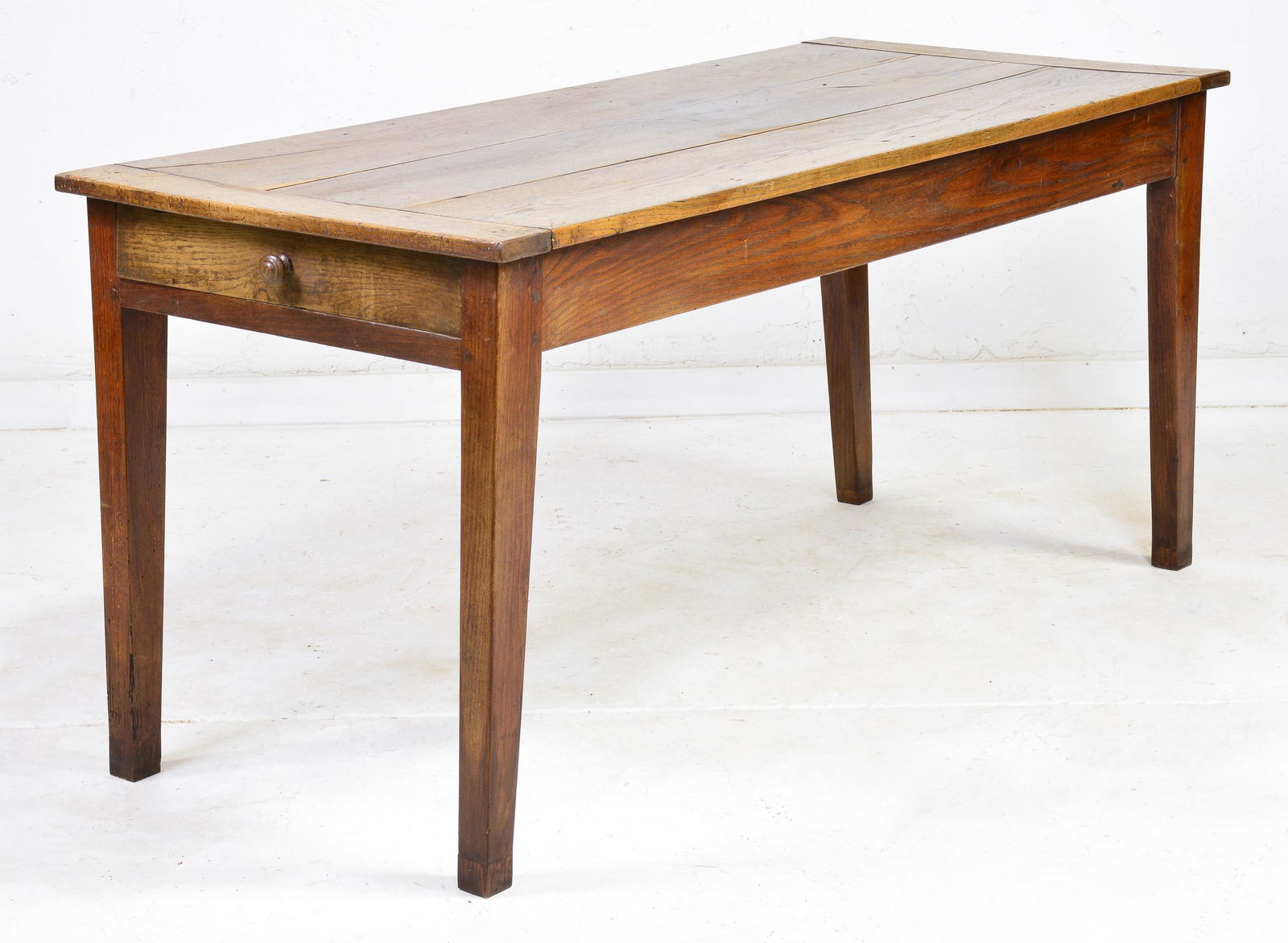 French Long Rustic Farmhouse Table With 2 Drawers (1 of 4)