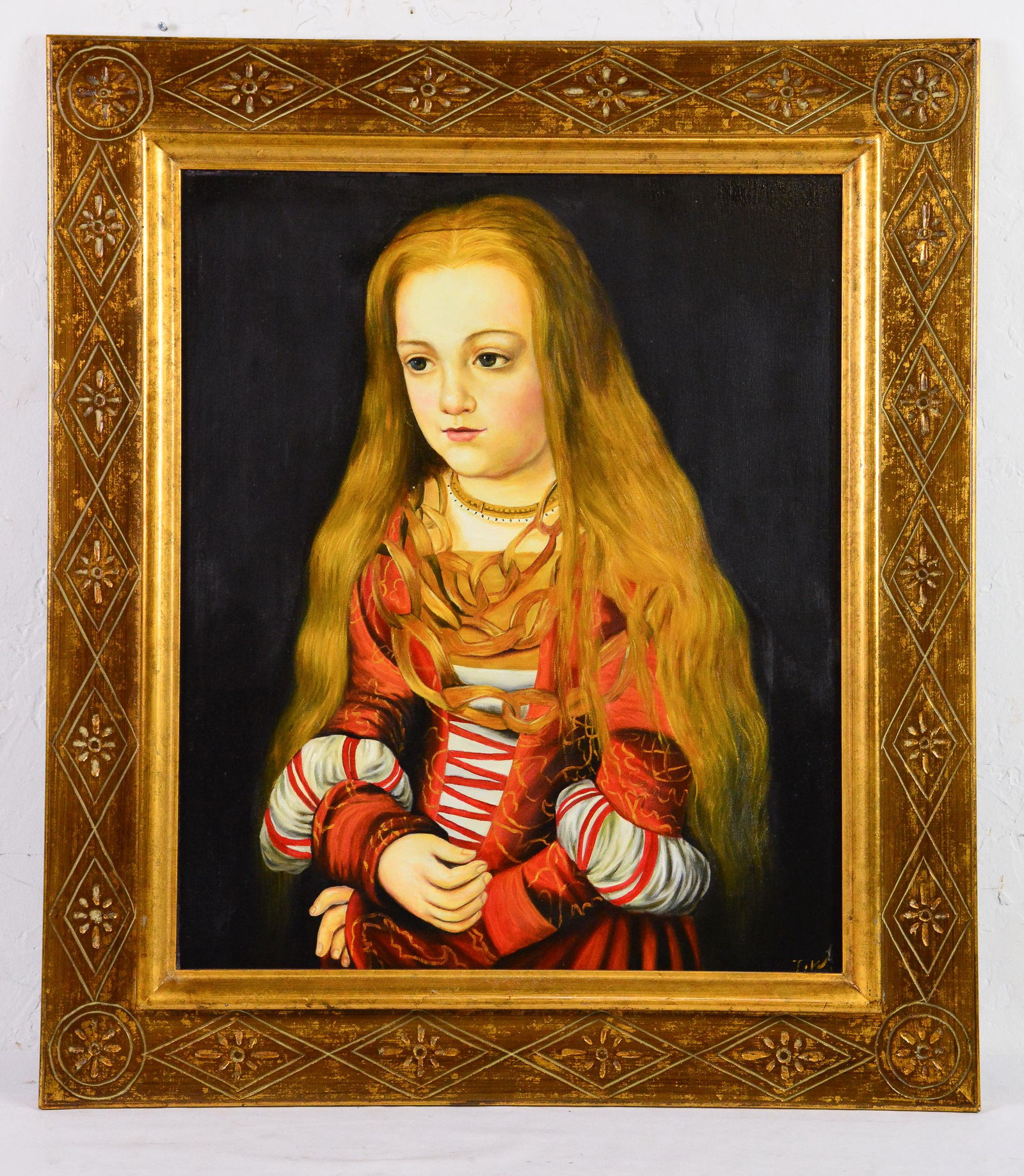 Gold Framed Oil on Canvas - Portrait (1 of 4)