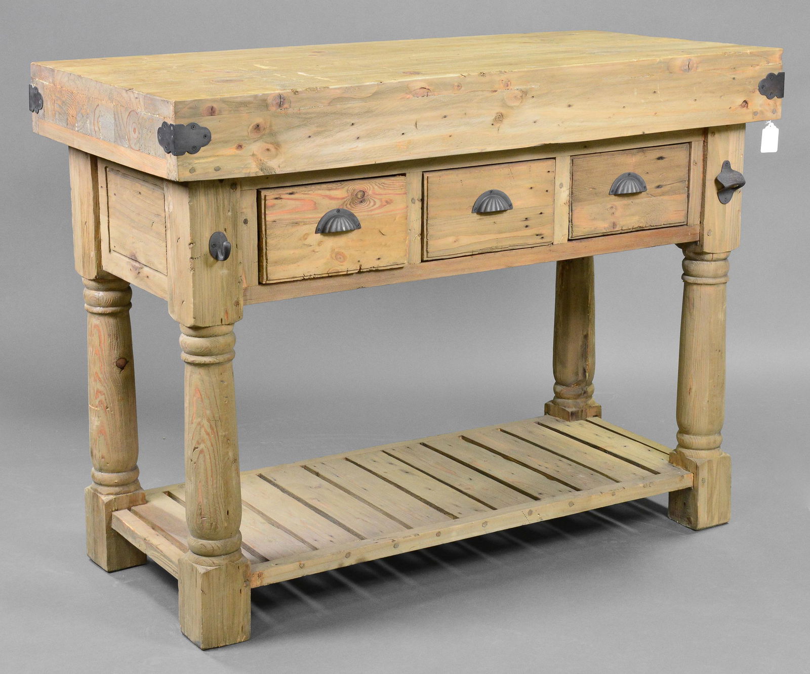 3 Drawer Farmhouse Kitchen Island (1 of 3)