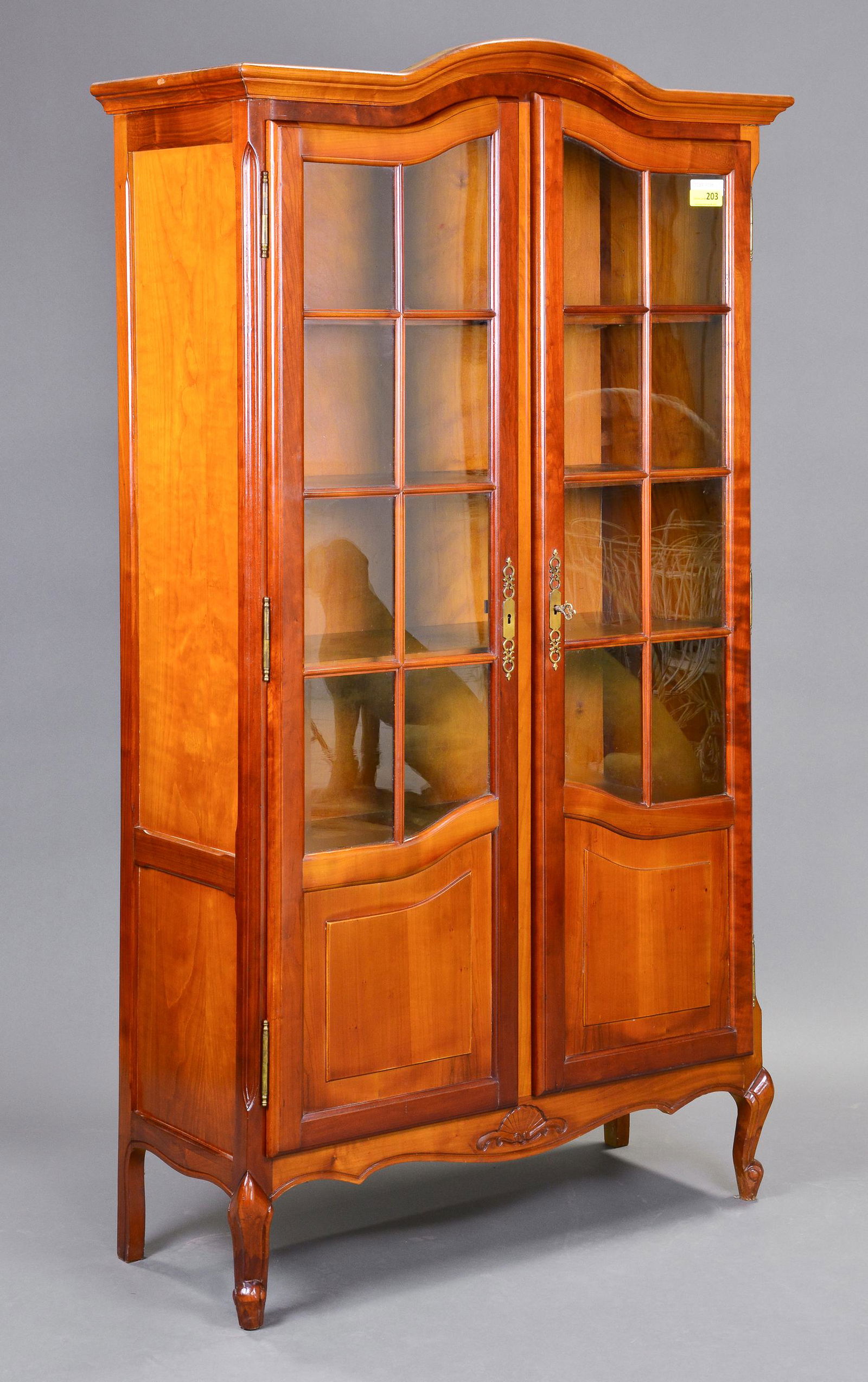 Louis XV Style Double Door Bookcase in Cherry (1 of 2)