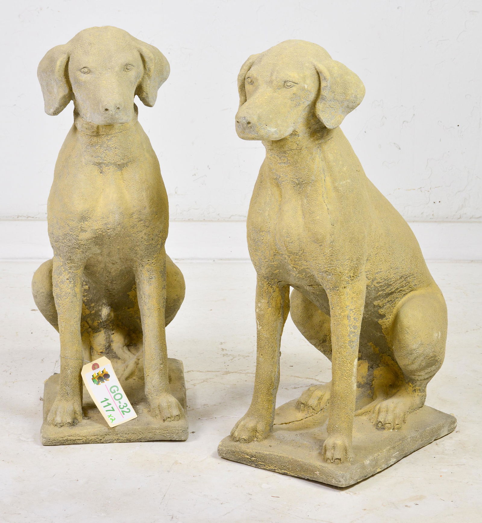 Pair Stone Labrador Figures (1 of 4)