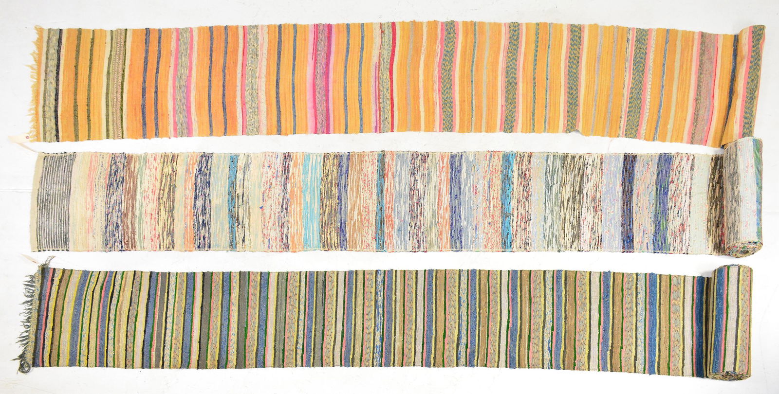3 Very Long Swedish Rag Runner Rugs (1 of 2)