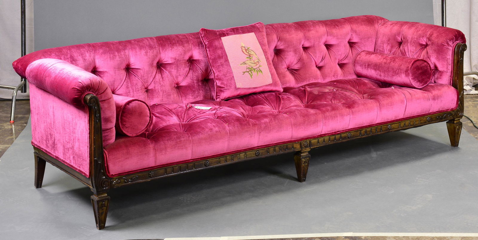 Pink Upholstered Button Tufted Sofa #2 (1 of 4)