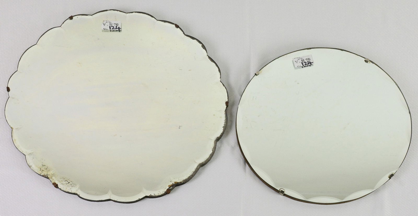 2 Round Mid Century Modern Beveled Mirrors #1 (1 of 4)