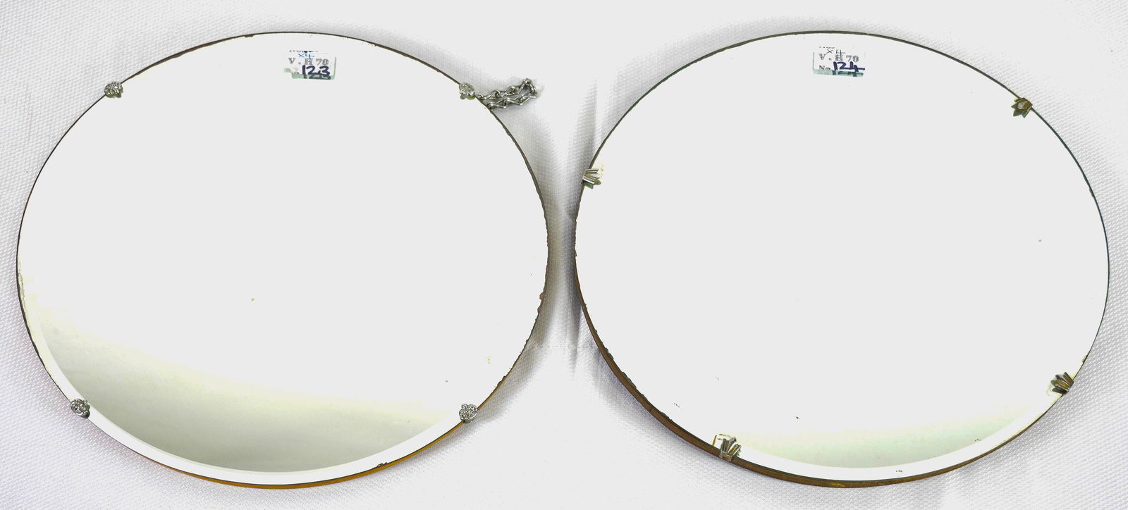 2 Round Mid Century Modern Beveled Mirrors #2 (1 of 3)
