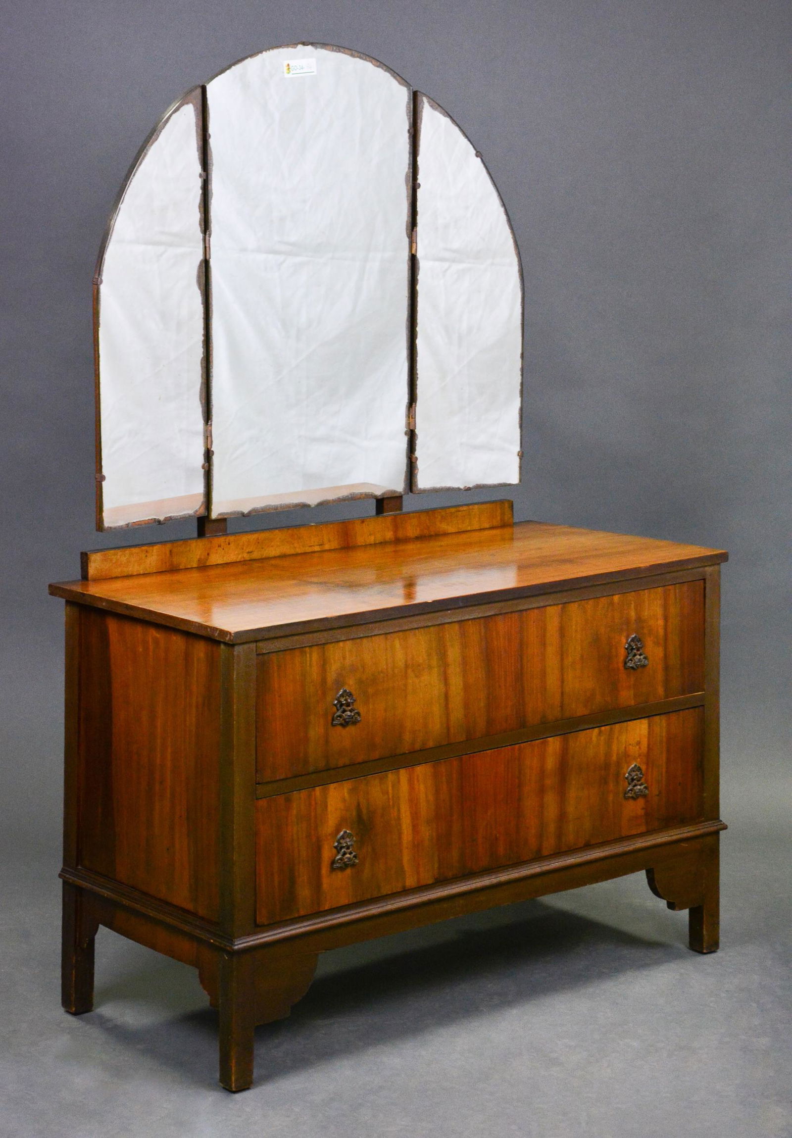 English 2 Drawer Triple Mirror Dresser (1 of 4)