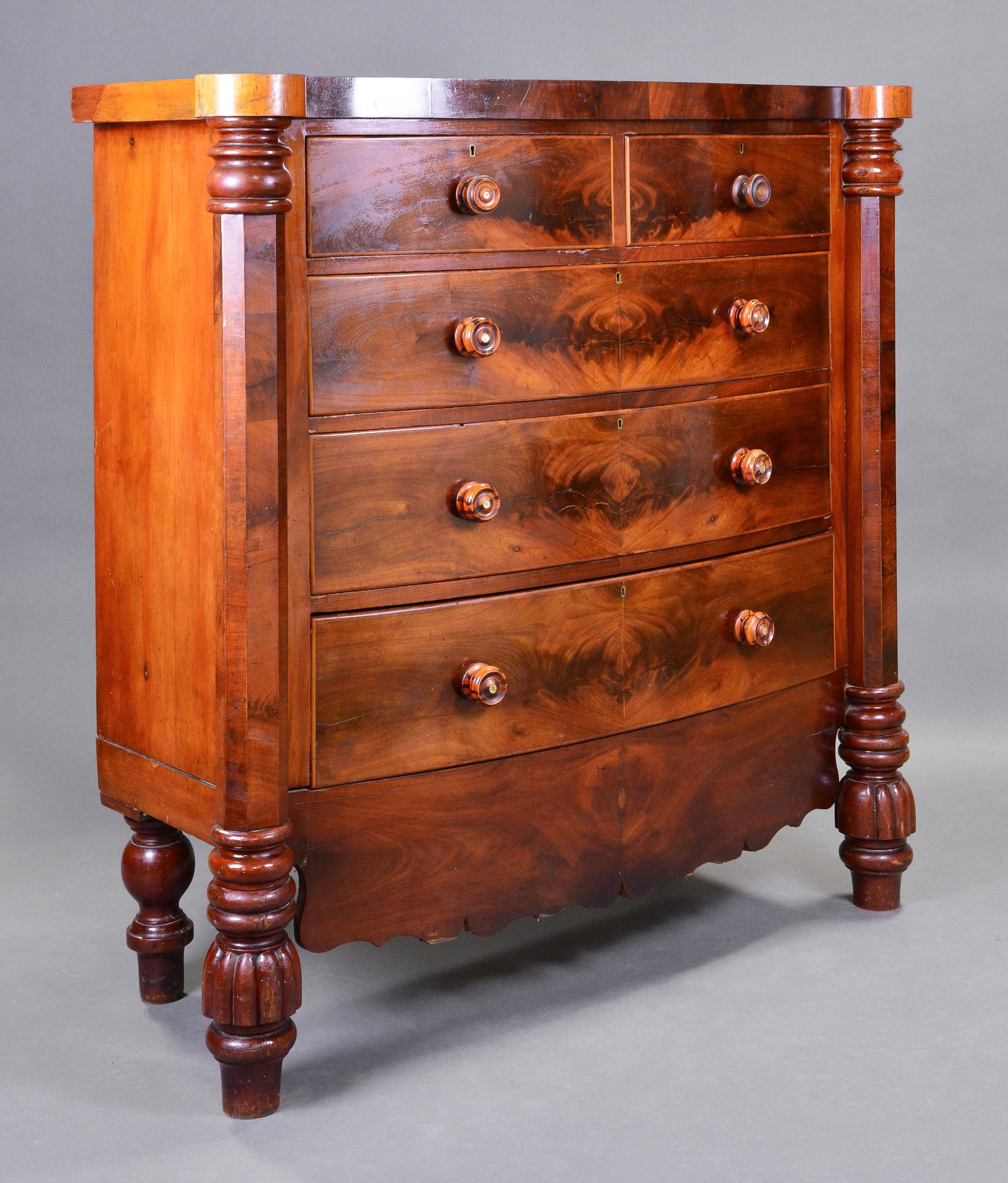 Large Bow Front Mahogany Welsh Chest (1 of 8)