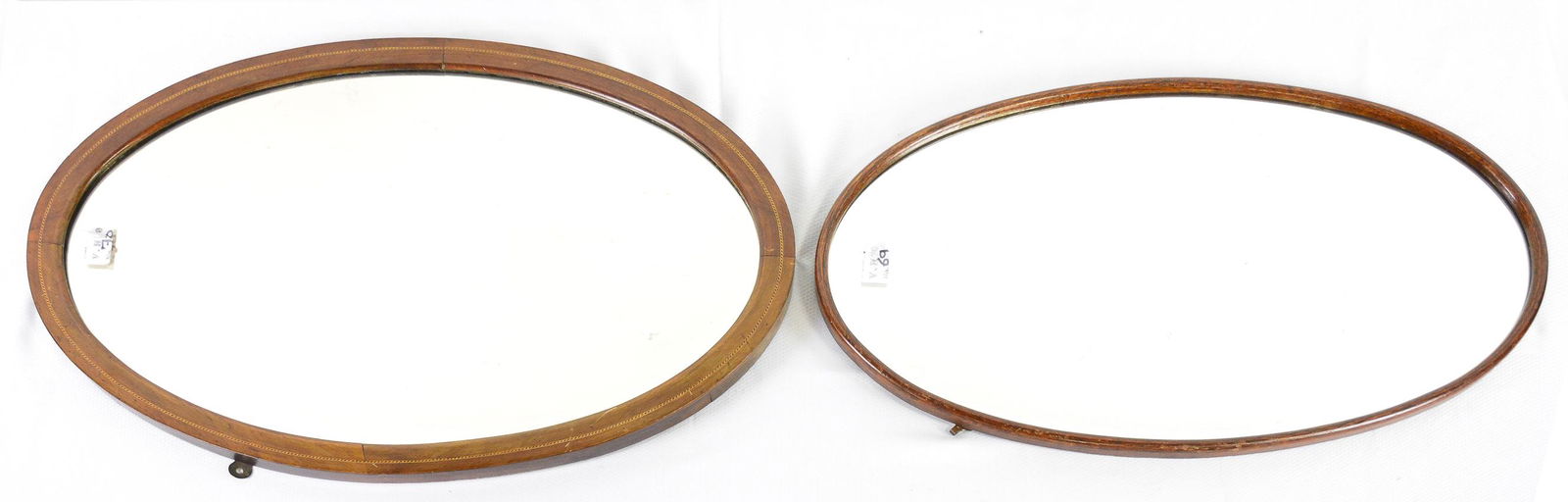 2 British Oak Framed Oval Beveled Mirrors (1 of 3)