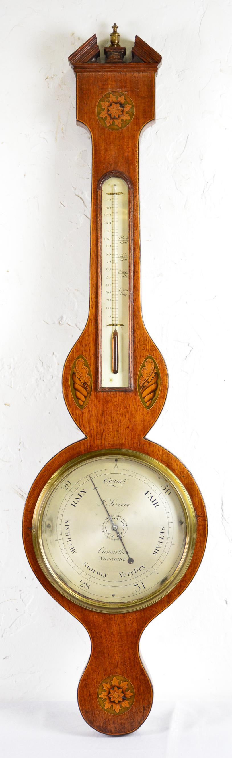 Mahogany Georgian Barometer c. 1820: Mahogany Georgian Barometer c. 1820 - 40 in tall x 11 x 3