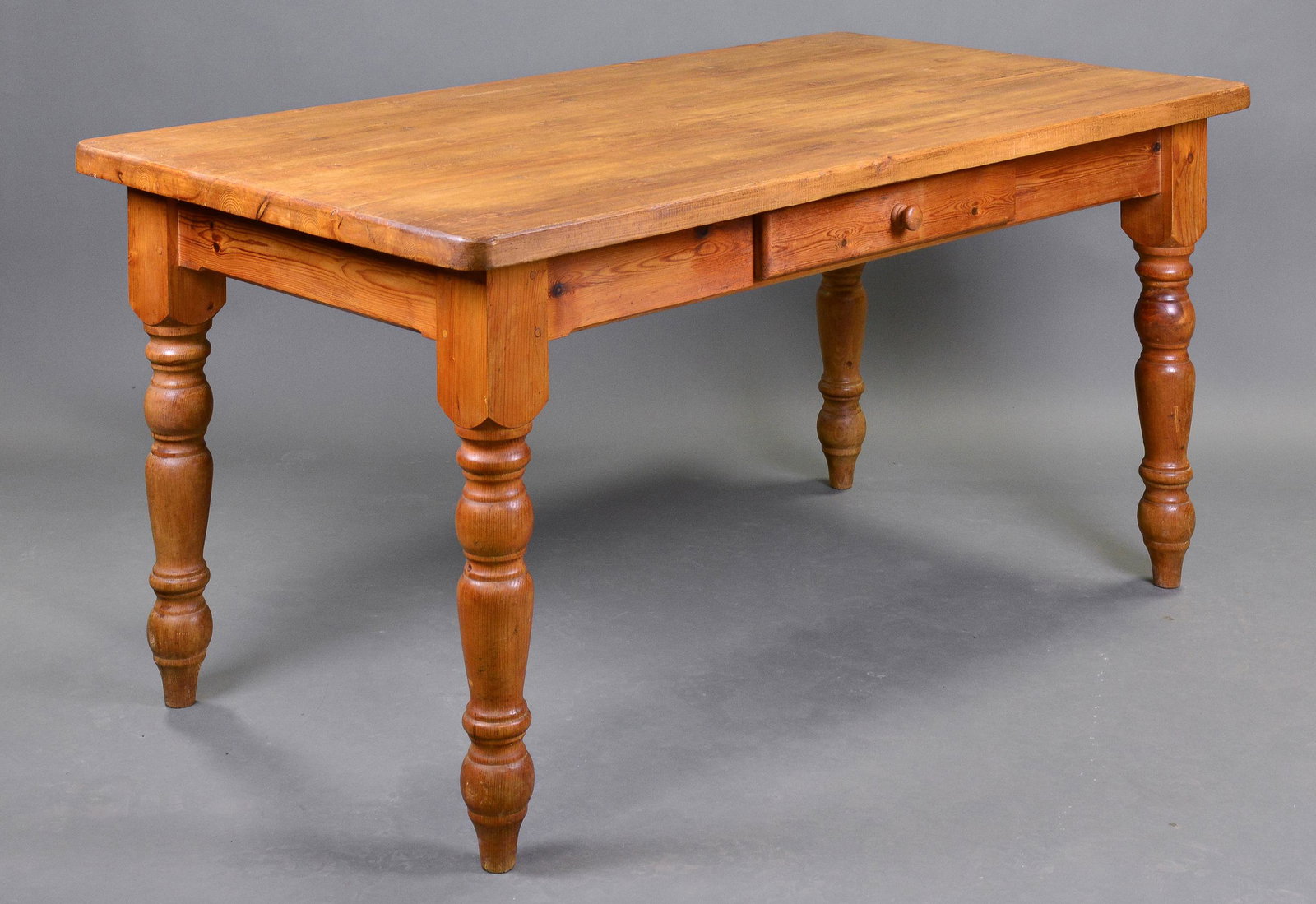 British Pine Farmhouse Table with a Drawer: British Pine Farm Table with a Drawer - 30 in tall x 61 x 34