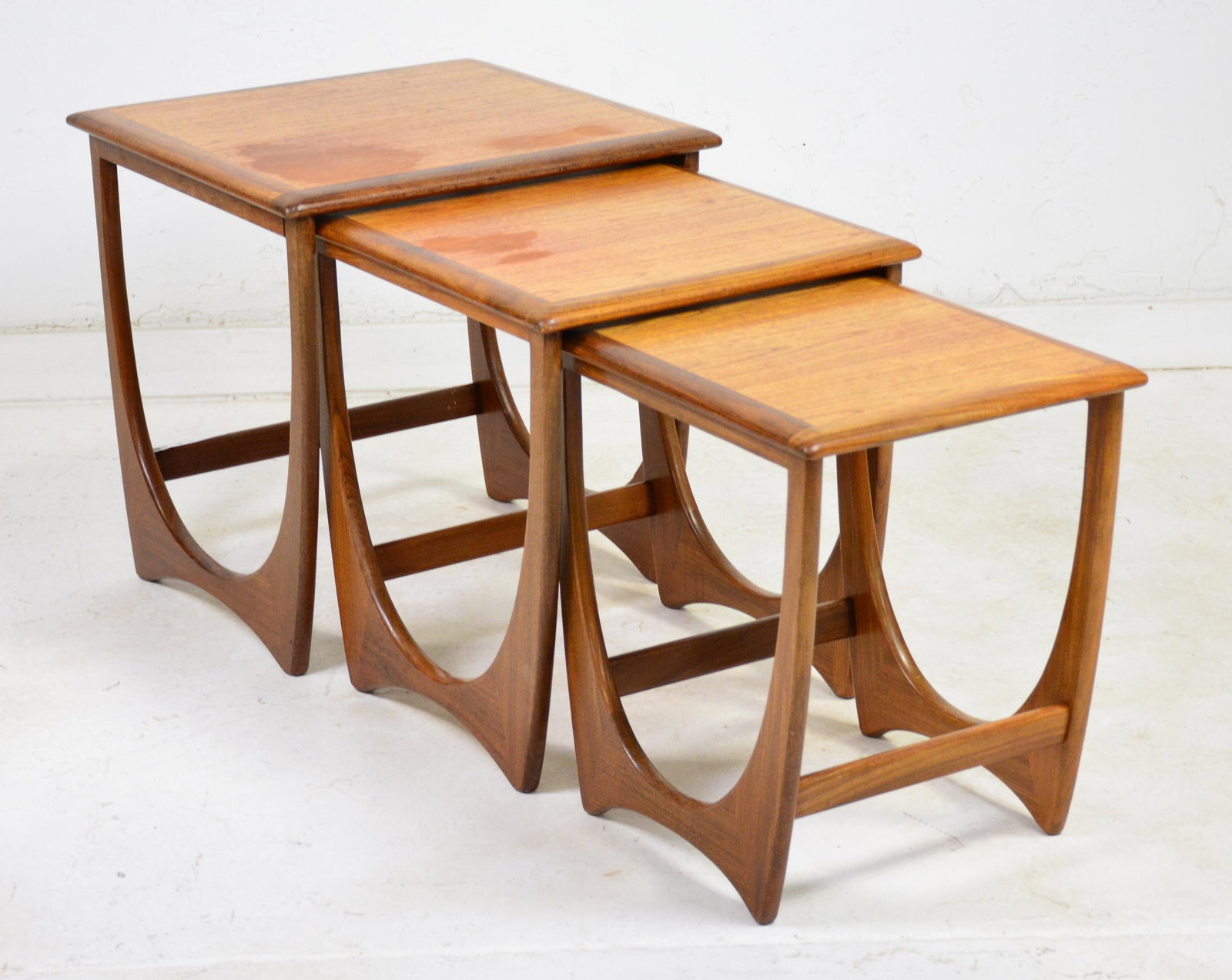 Mid Century Modern Astro Nest by G-Plan #2: This Danish Modern Style Teak nest is British and made by Mid Century Modern Furniture Maker G Plan ( Gplan ) - 21 tall x 20 wide x 20 deep
