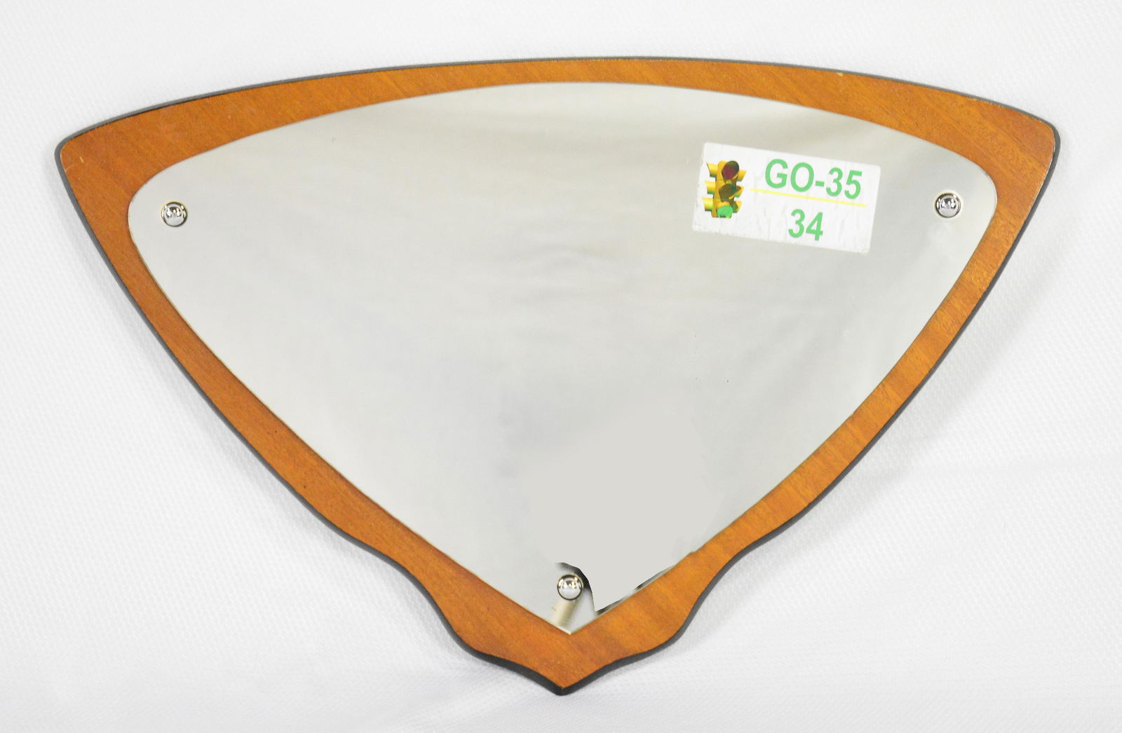 Triangular Wood Framed Mid Century Modern Mirror #1 (1 of 2)