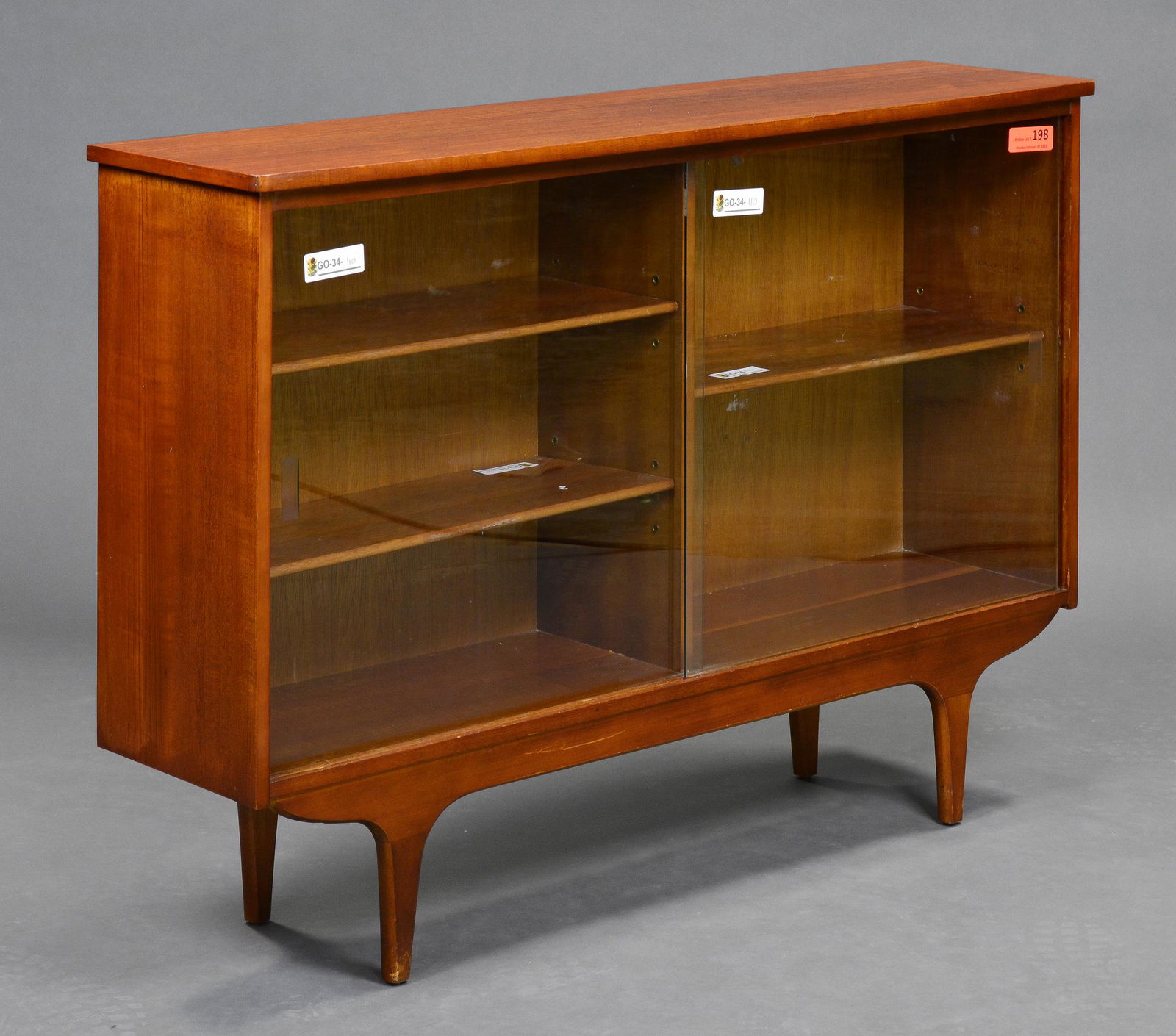 Small Teak Mid Century Bookcase with Glass Doors (1 of 2)