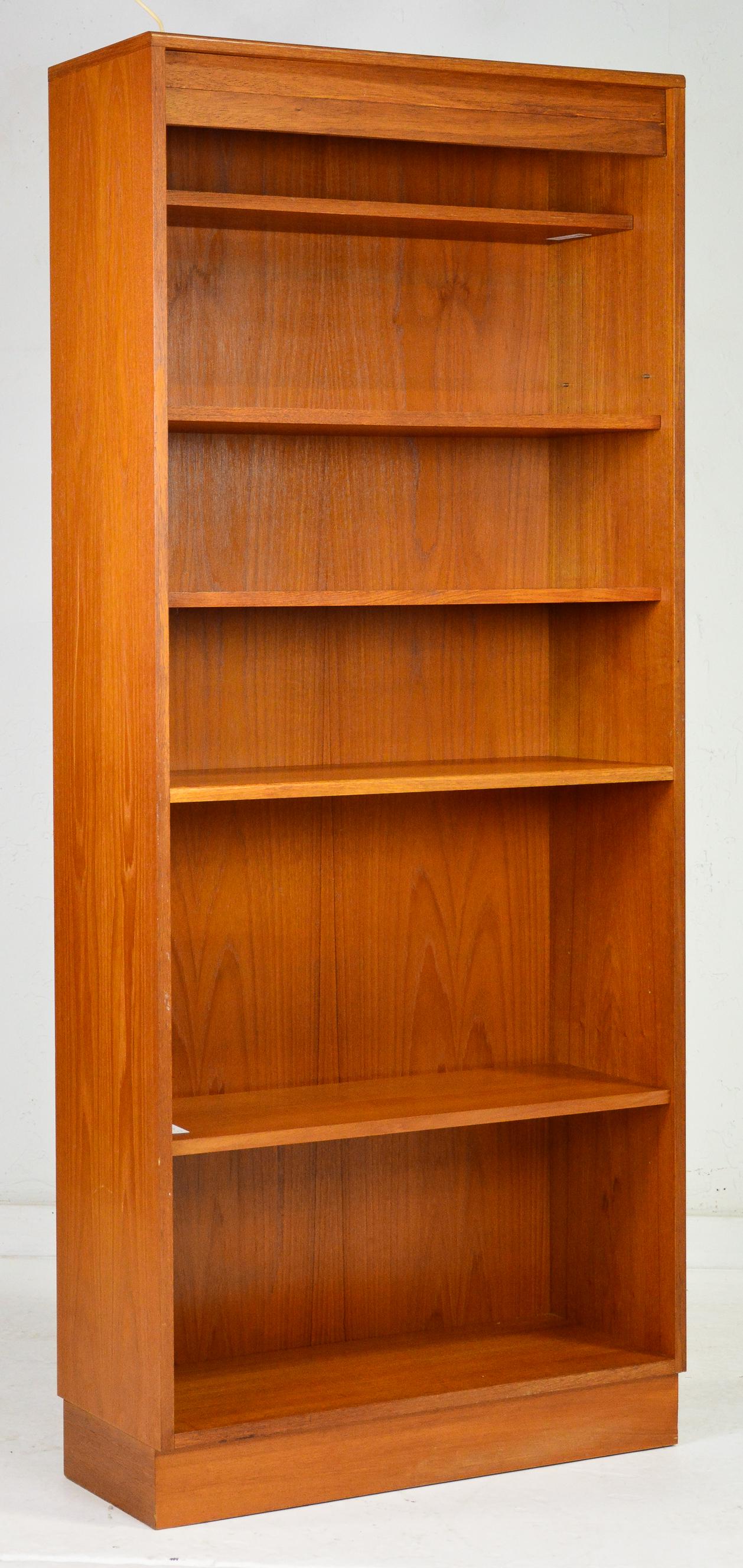 Tall Mid Century Modern Teak Open Bookcase (1 of 2)