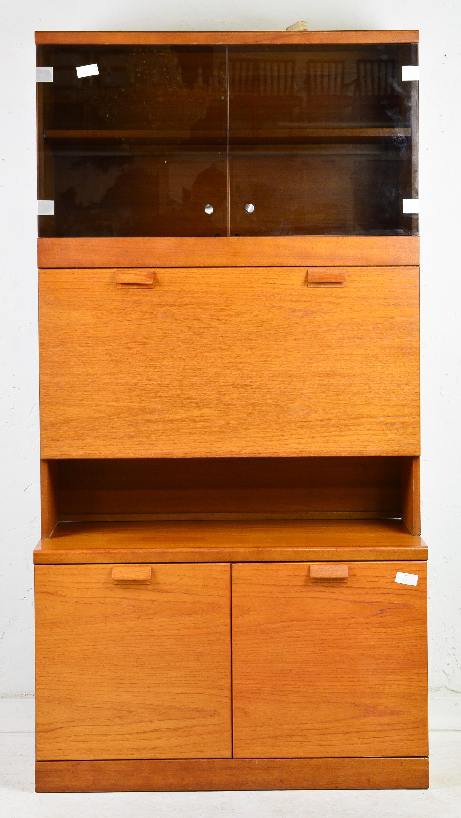 Tall Drop Front Cocktail Cabinet with Glass Doors (1 of 2)