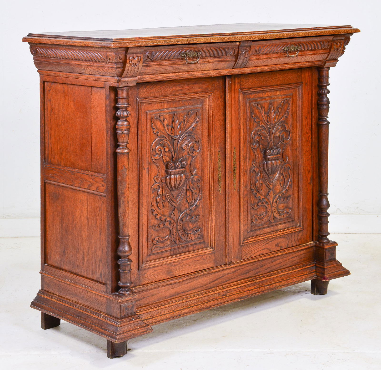 Carved Henri II Style 2 Drawer 2 Door Server #2 (1 of 10)