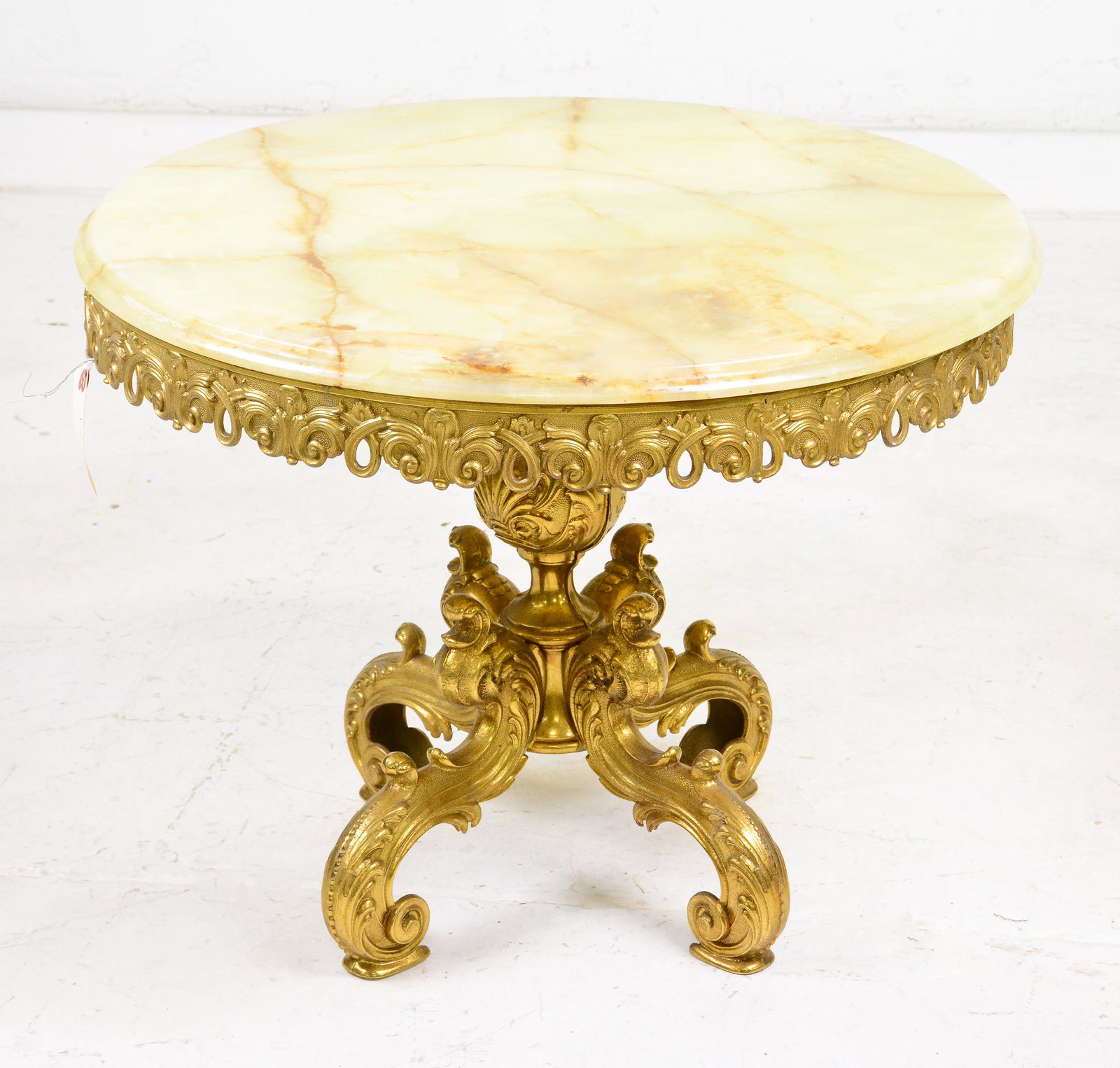 Small Round Brass / Onyx Coffee Table (1 of 4)