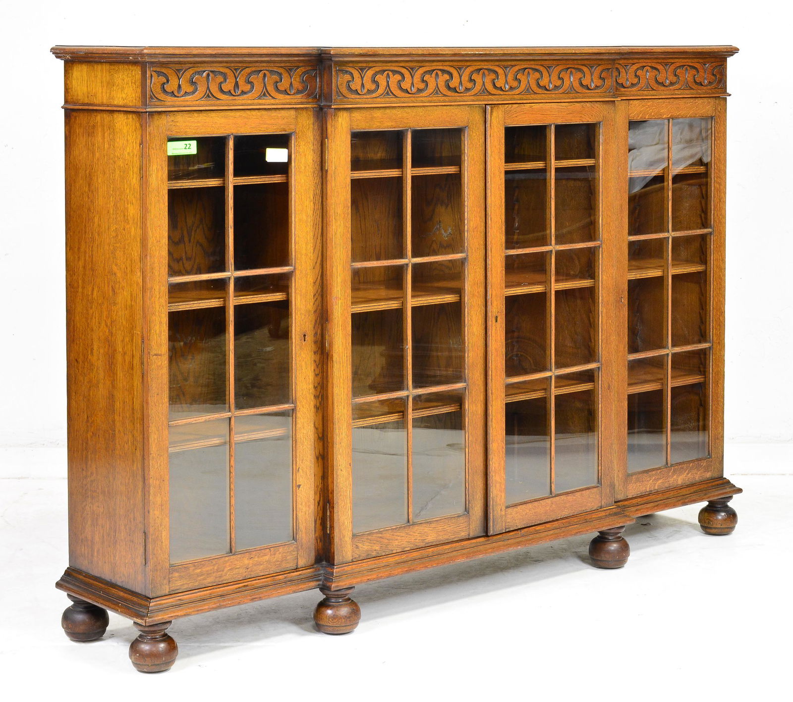 English Oak 4 Door Bookcase (1 of 3)