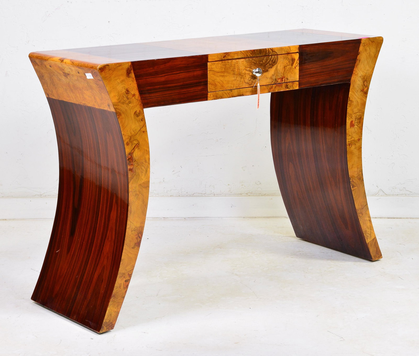 Deco Style Console with Curved Sides & a Drawer: Deco Style Console with Curved Sides & a Drawer - 33 in tall x 48 x 17
