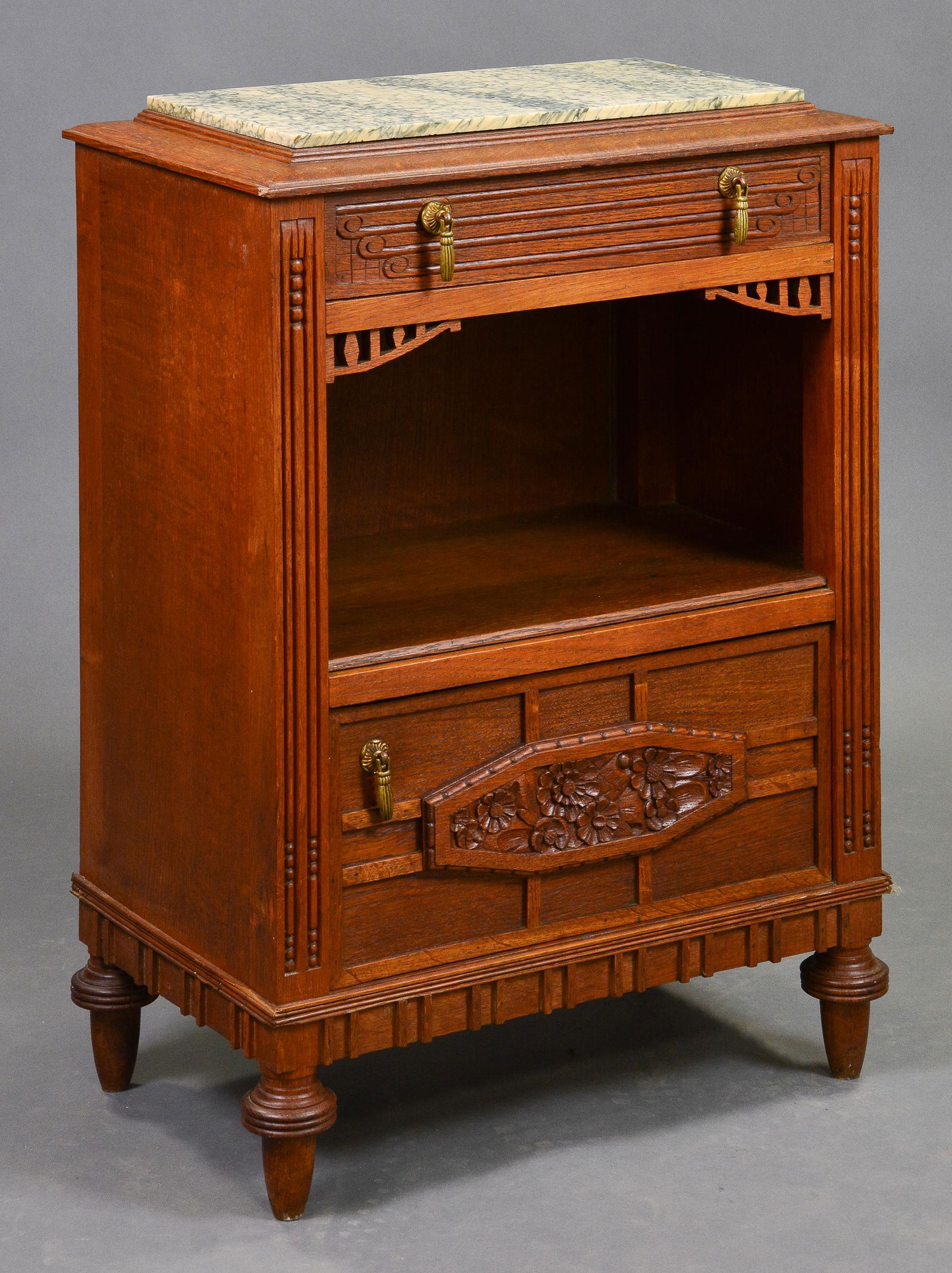 French Marble Top Night Stand / Cupboard (1 of 3)