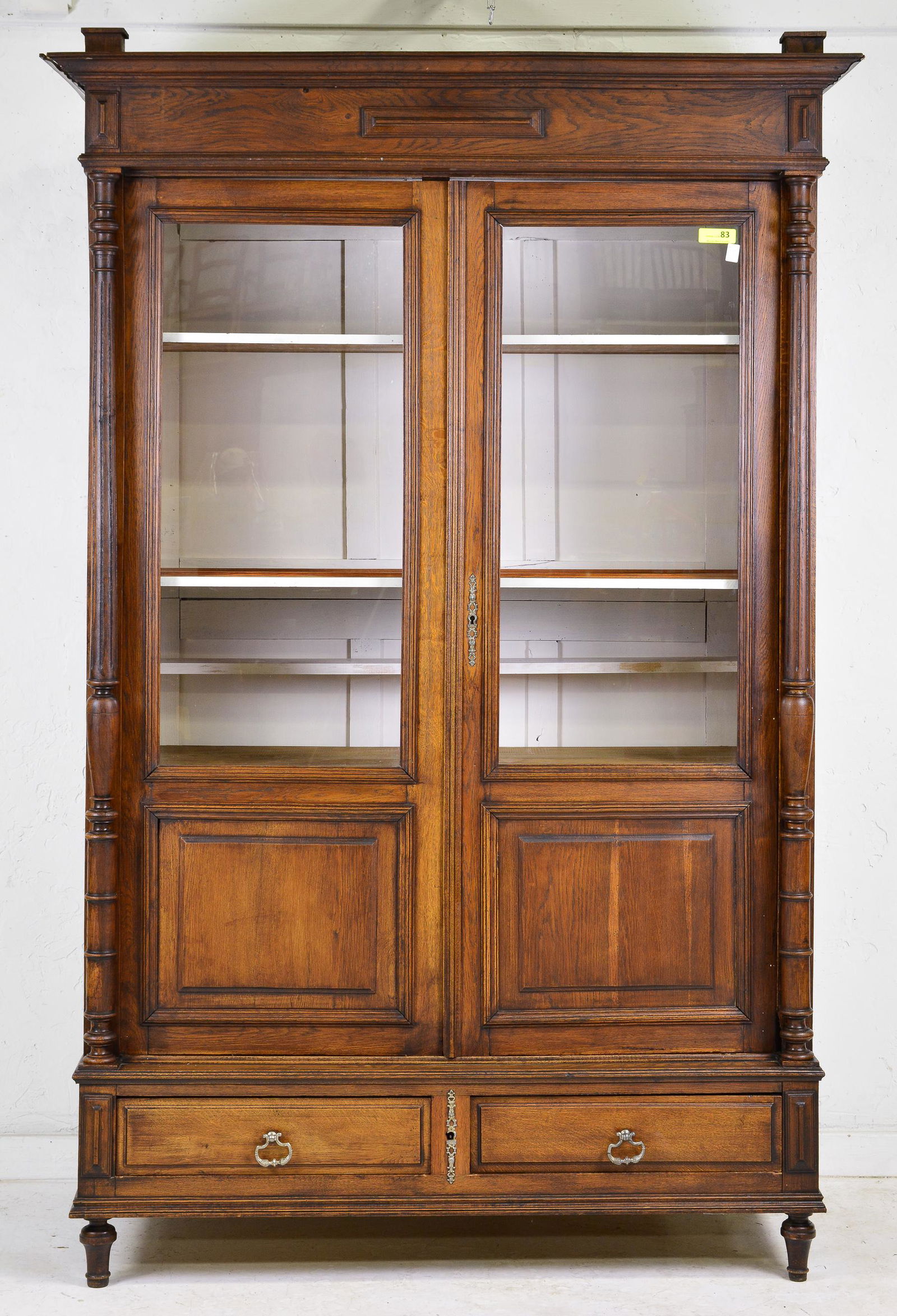 Large French Louis XVI Style Double Door Bookcase (1 of 4)
