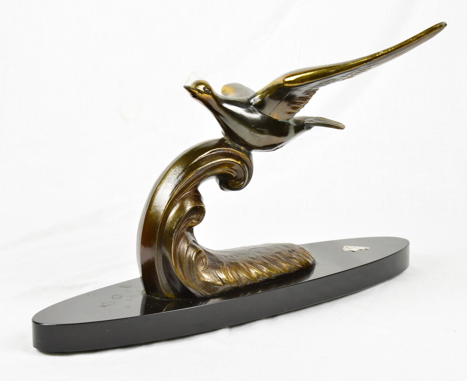 Bronze Art Deco Bird On Marble Base (1 of 3)