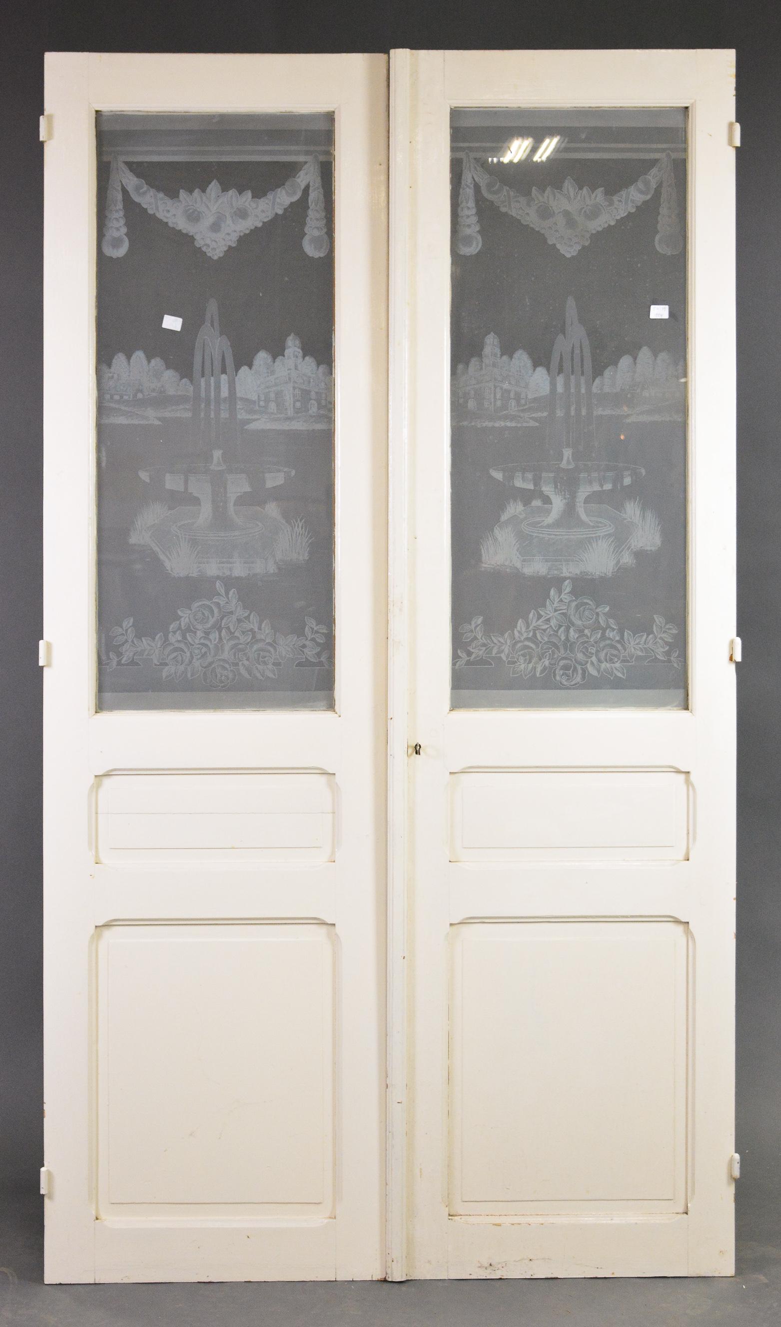 2pc Painted European Frosted Glass Door (1 of 8)