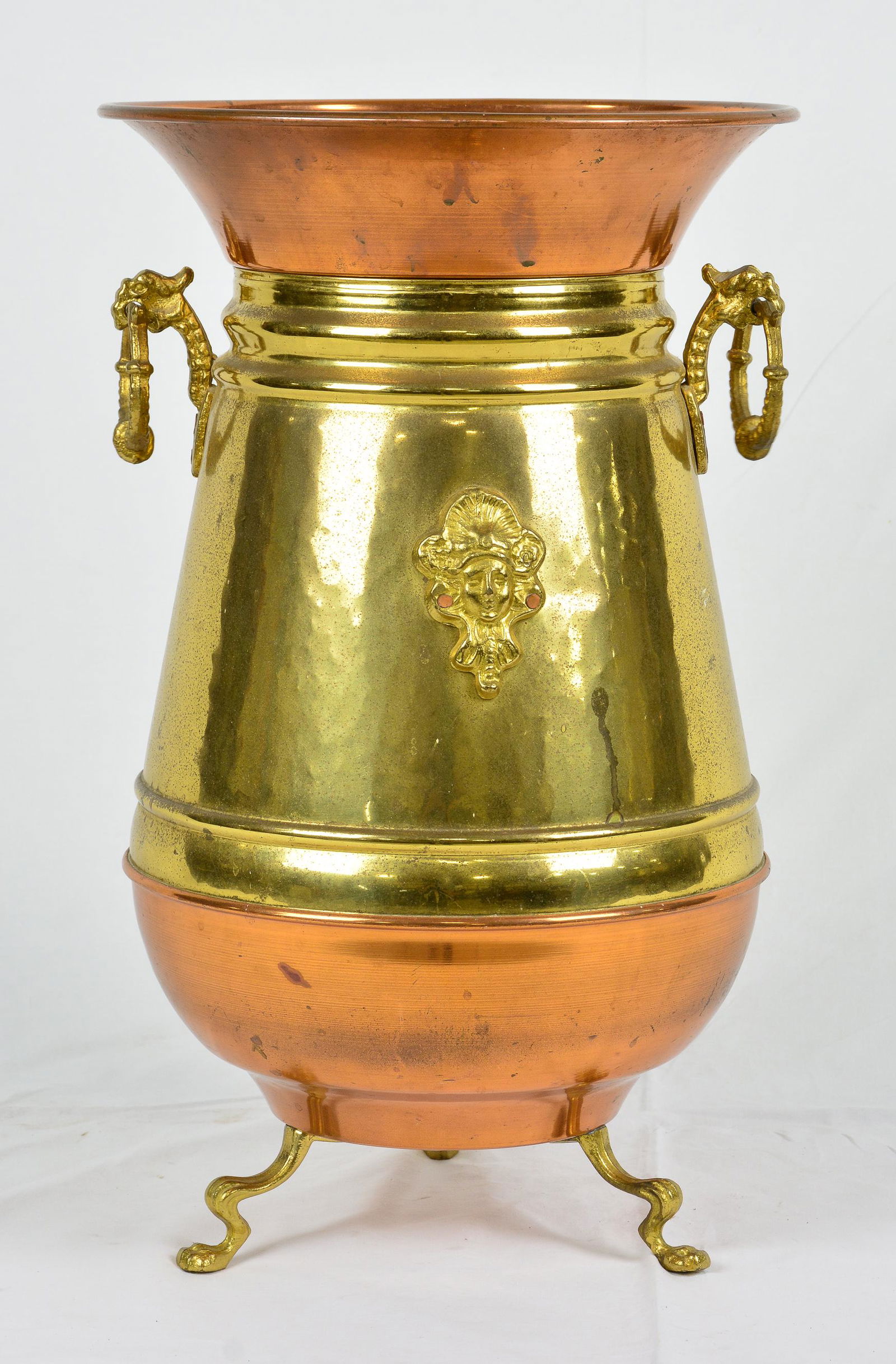 Copper / Brass Footed Umbrella / Stick Stand (1 of 5)