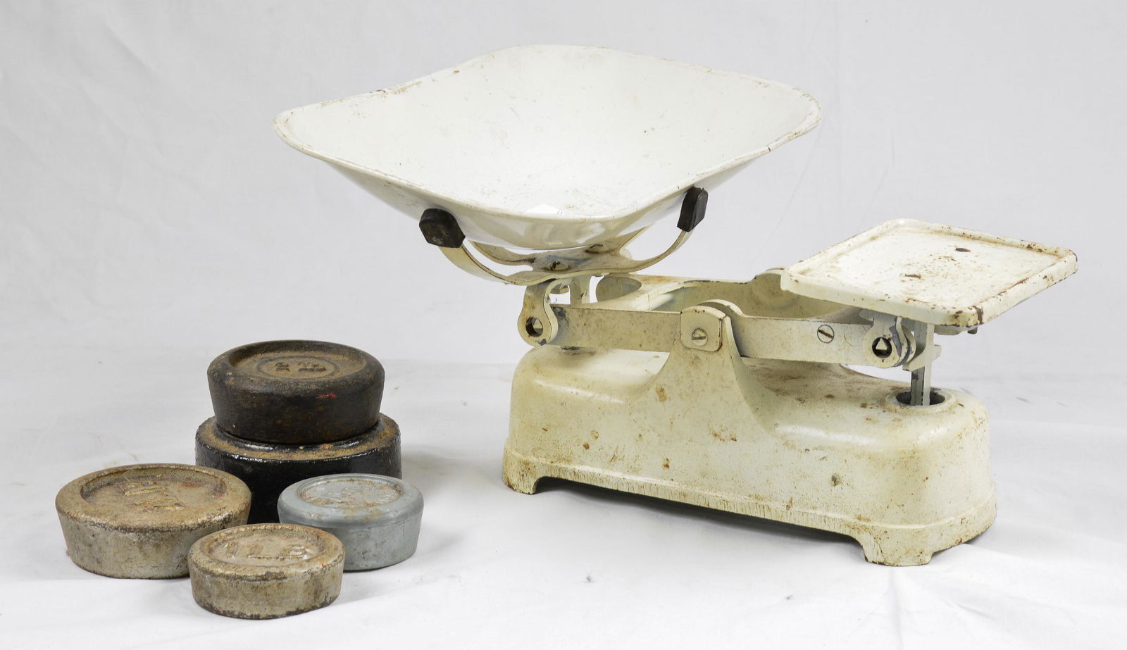 Painted British Balance Scale With Weights (1 of 3)