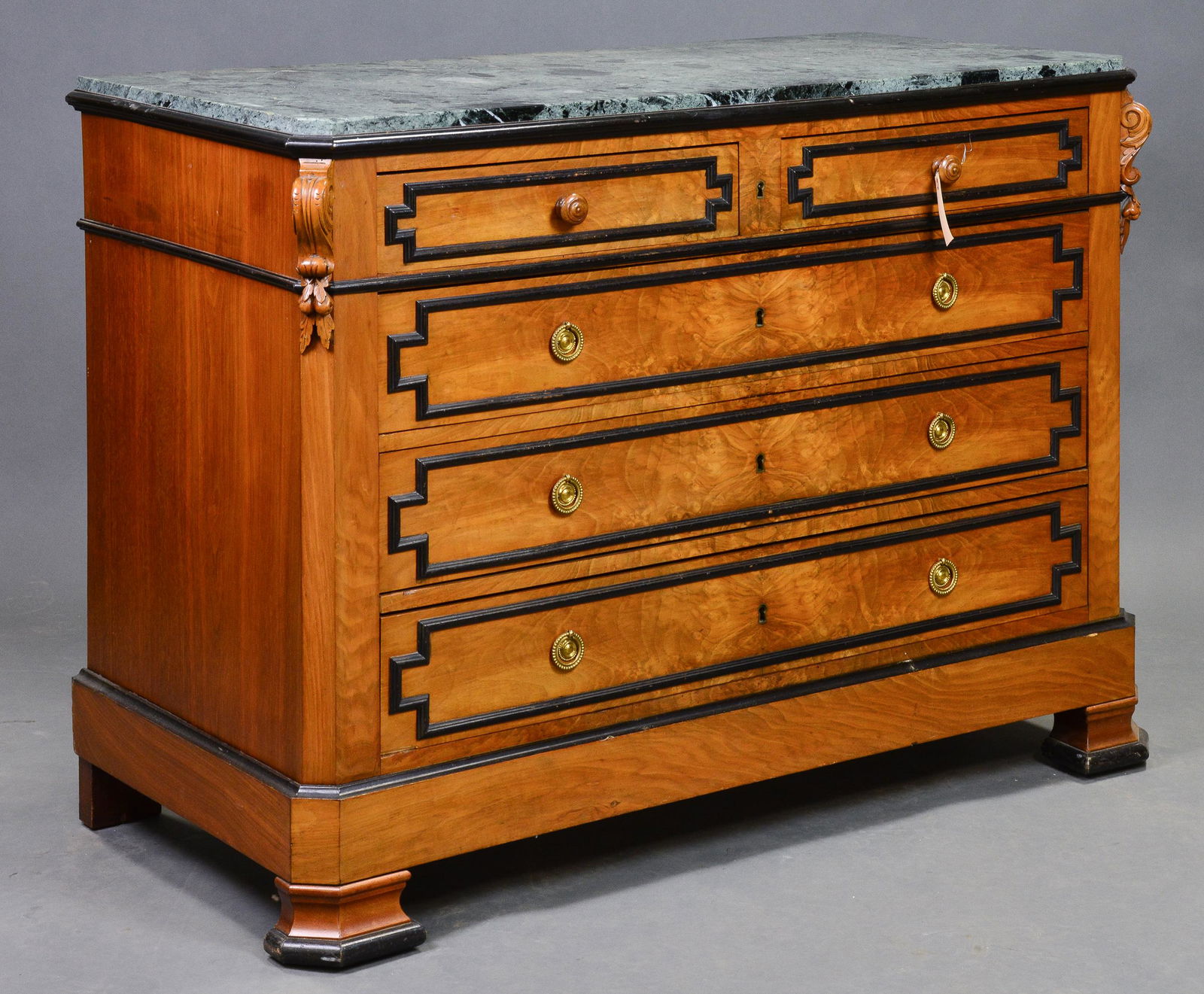 French Marble Top 5 Drawer Chest / Commode (1 of 6)