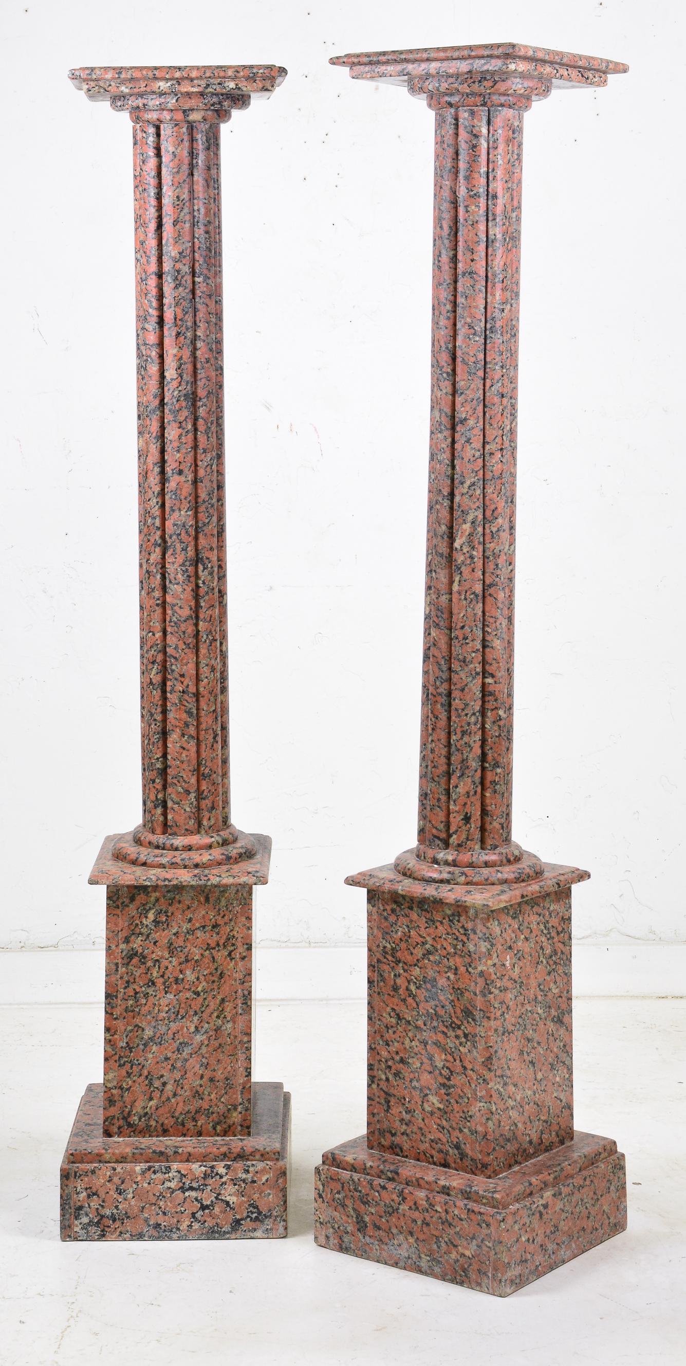 Pair Very Tall Marble Pedestals / Stands (1 of 3)