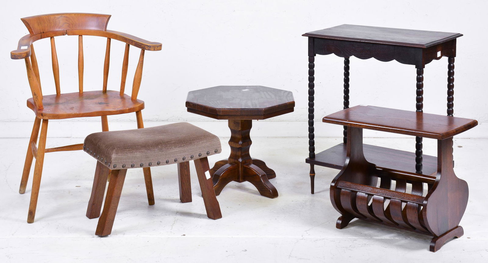 5pc - Chair, Stool, 2 Tier Table, Mag Rack & Table (1 of 8)