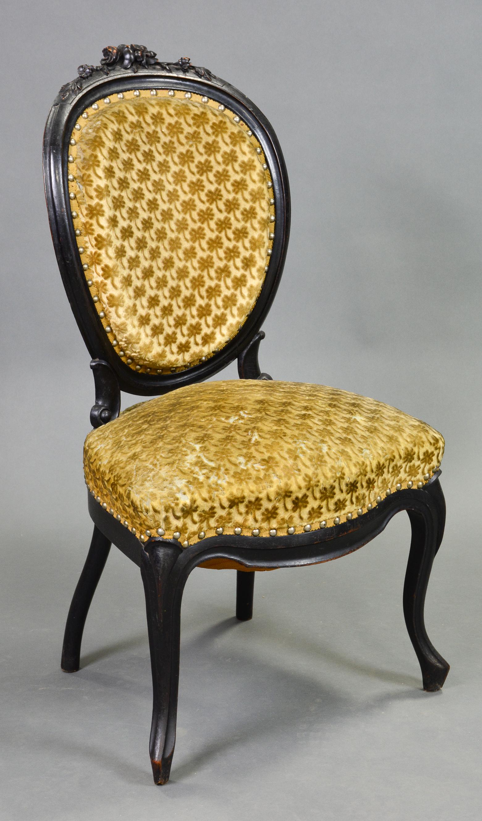Small Upholstered French Chair (1 of 4)