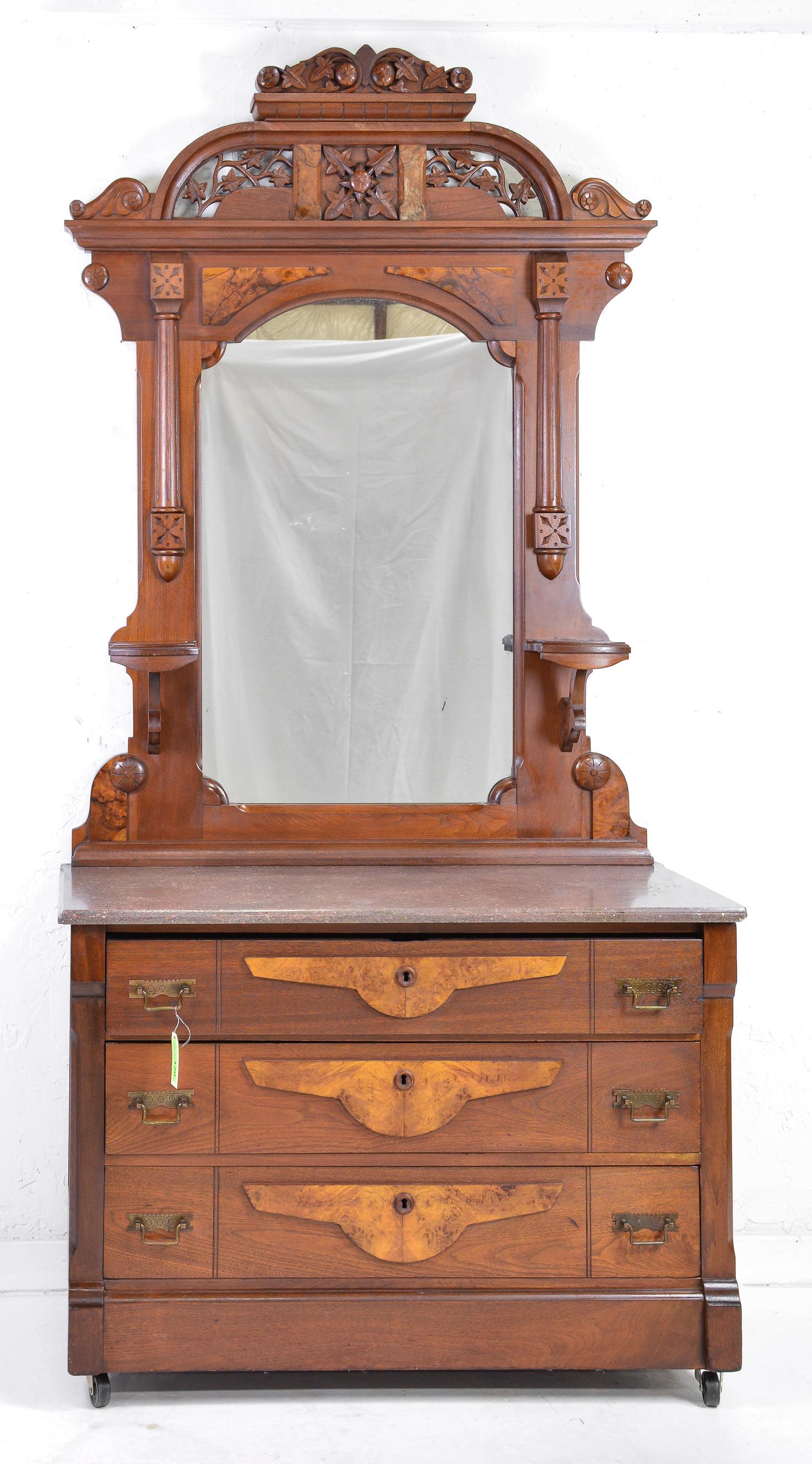 Antique Victorian Oak Eastlake Dressing Chest (1 of 7)