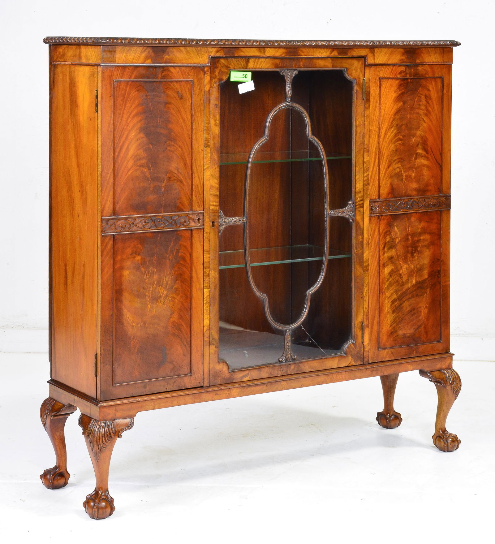 English 3 Door Ball & Claw Bookcase / Cabinet (1 of 5)