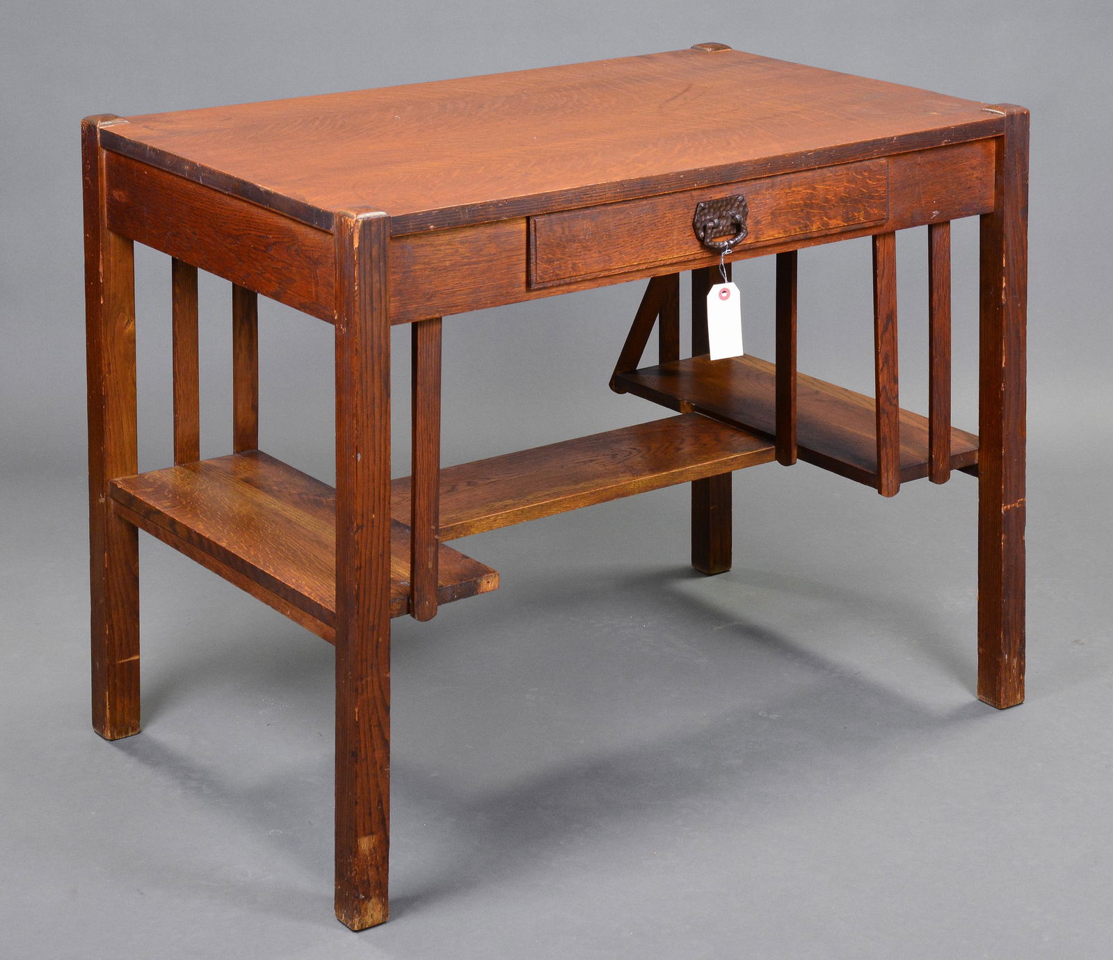 Antique Mission Style Quarter Pawn Writing Table (1 of 5)