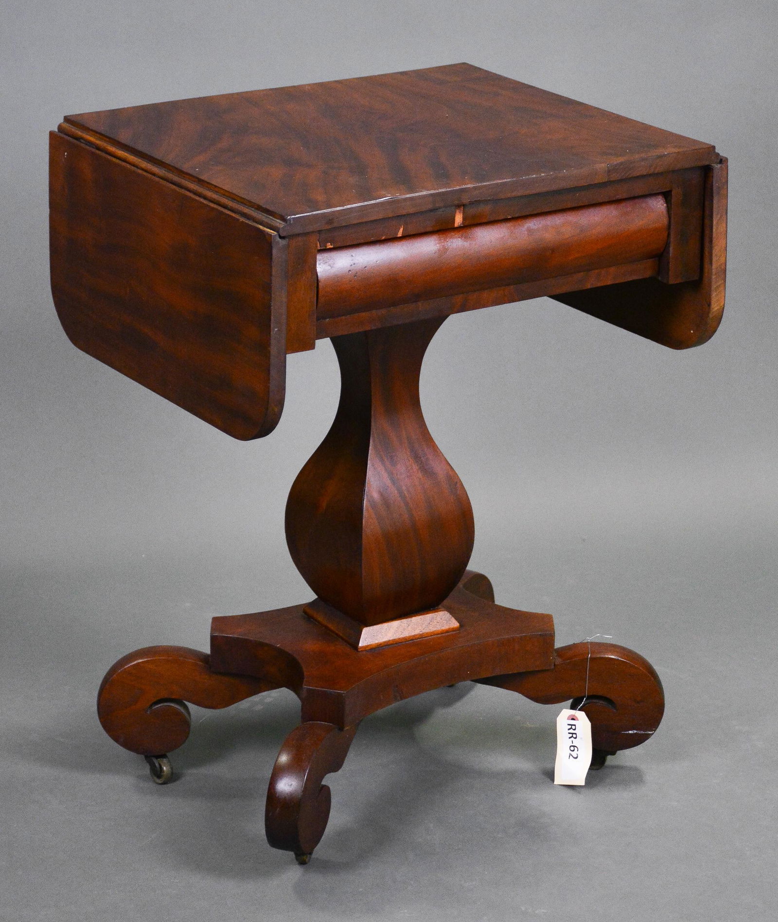 Mahogany Single Drawer Drop Leaf Lamp Table (1 of 5)