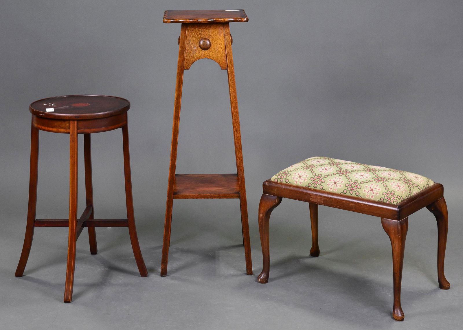 British Round Side Table, Plant Stand & Stool (1 of 5)