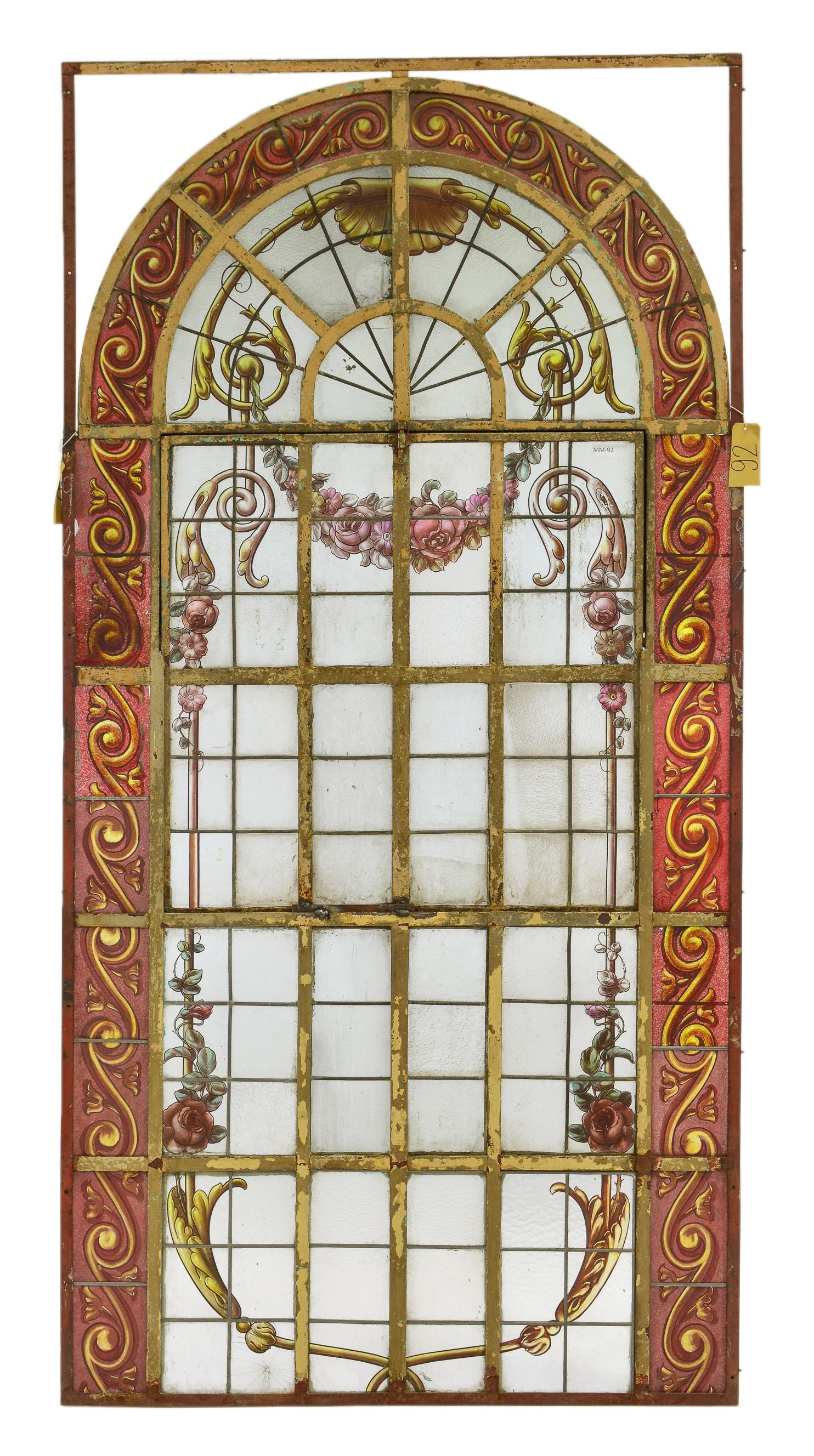 Very Large Arch Top Painted Window In Metal Frame (1 of 6)