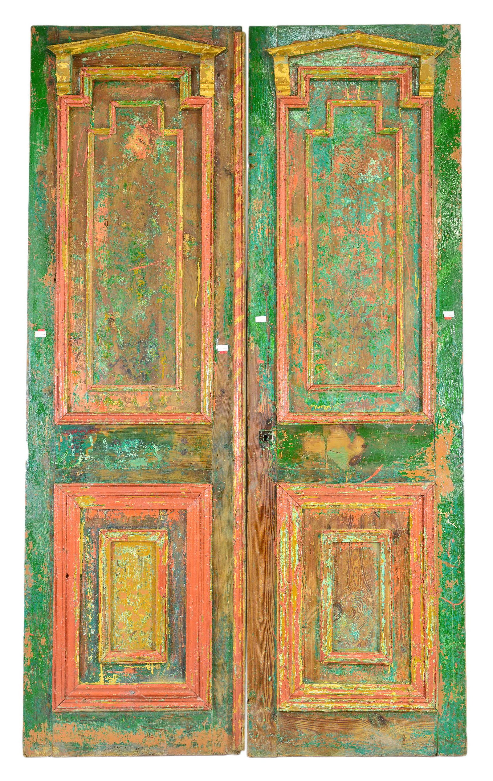 2 Carved Painted Wood Doors / Panels (1 of 3)