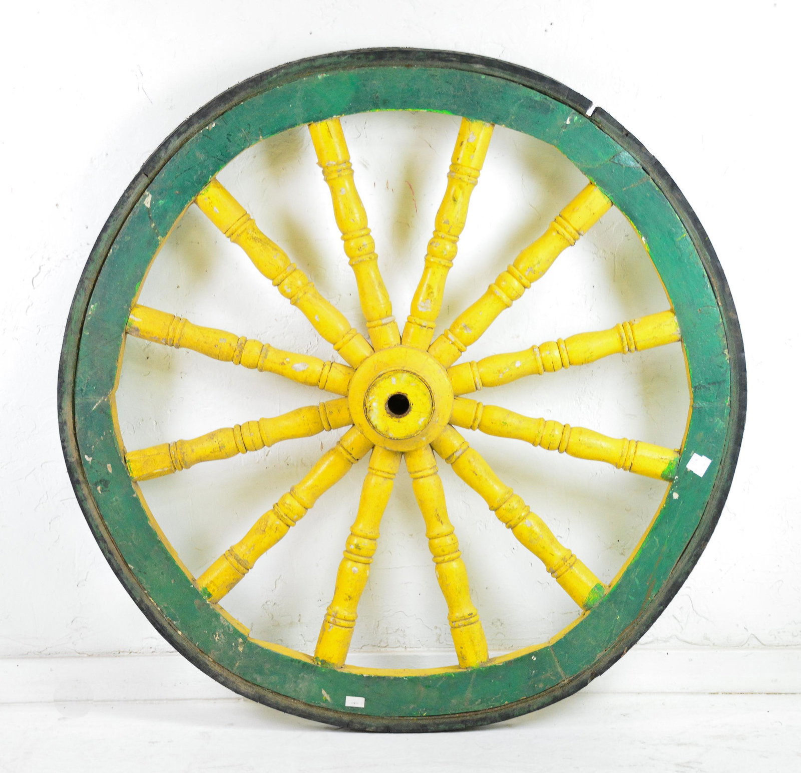 Very Large Painted Wagon Wheel #1: Very Large Painted Wagon Wheel - 50 inch diameter x 11