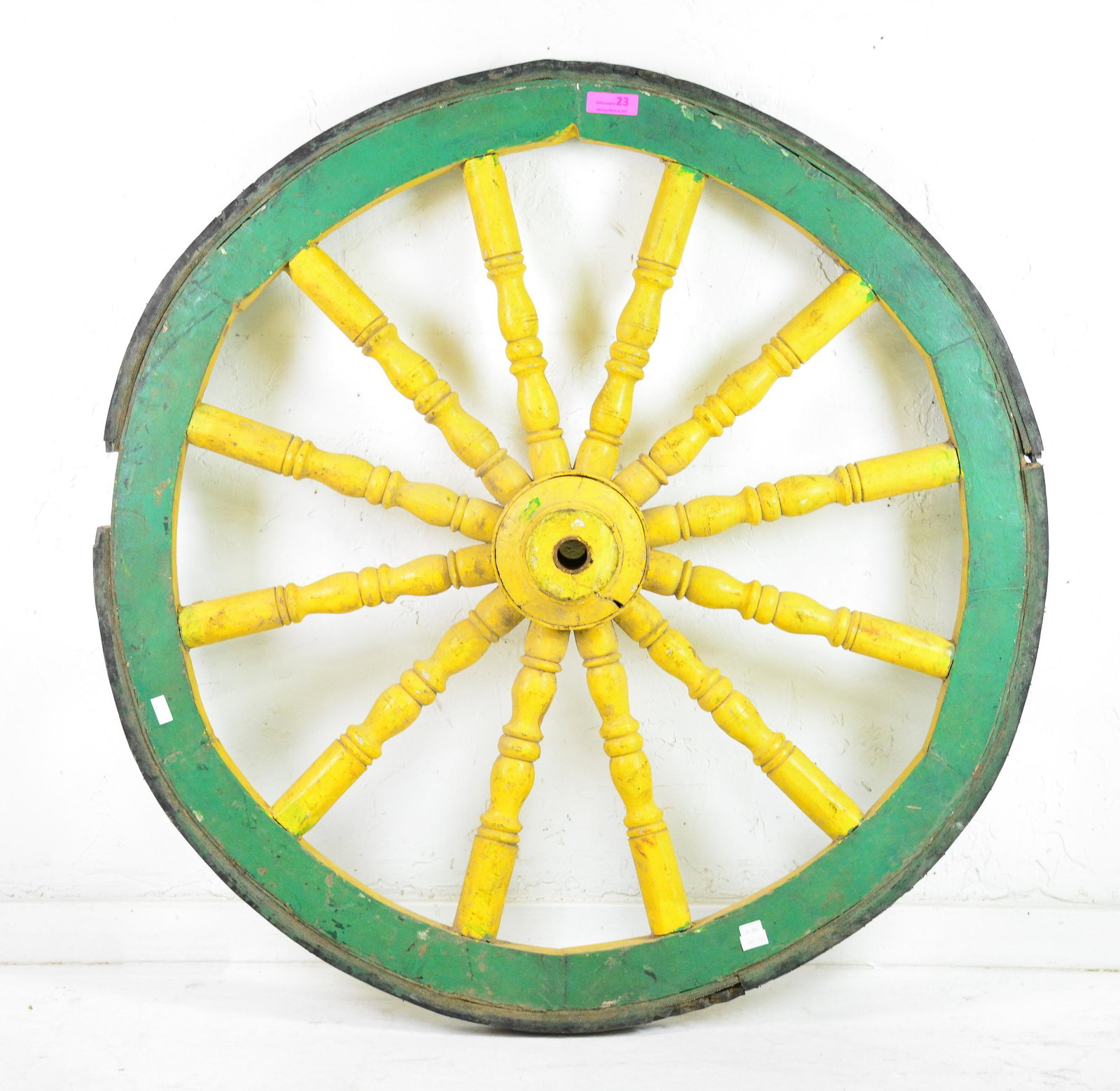 Very Large Painted Wagon Wheel #2: Very Large Painted Wagon Wheel - 50 inch diameter x 11