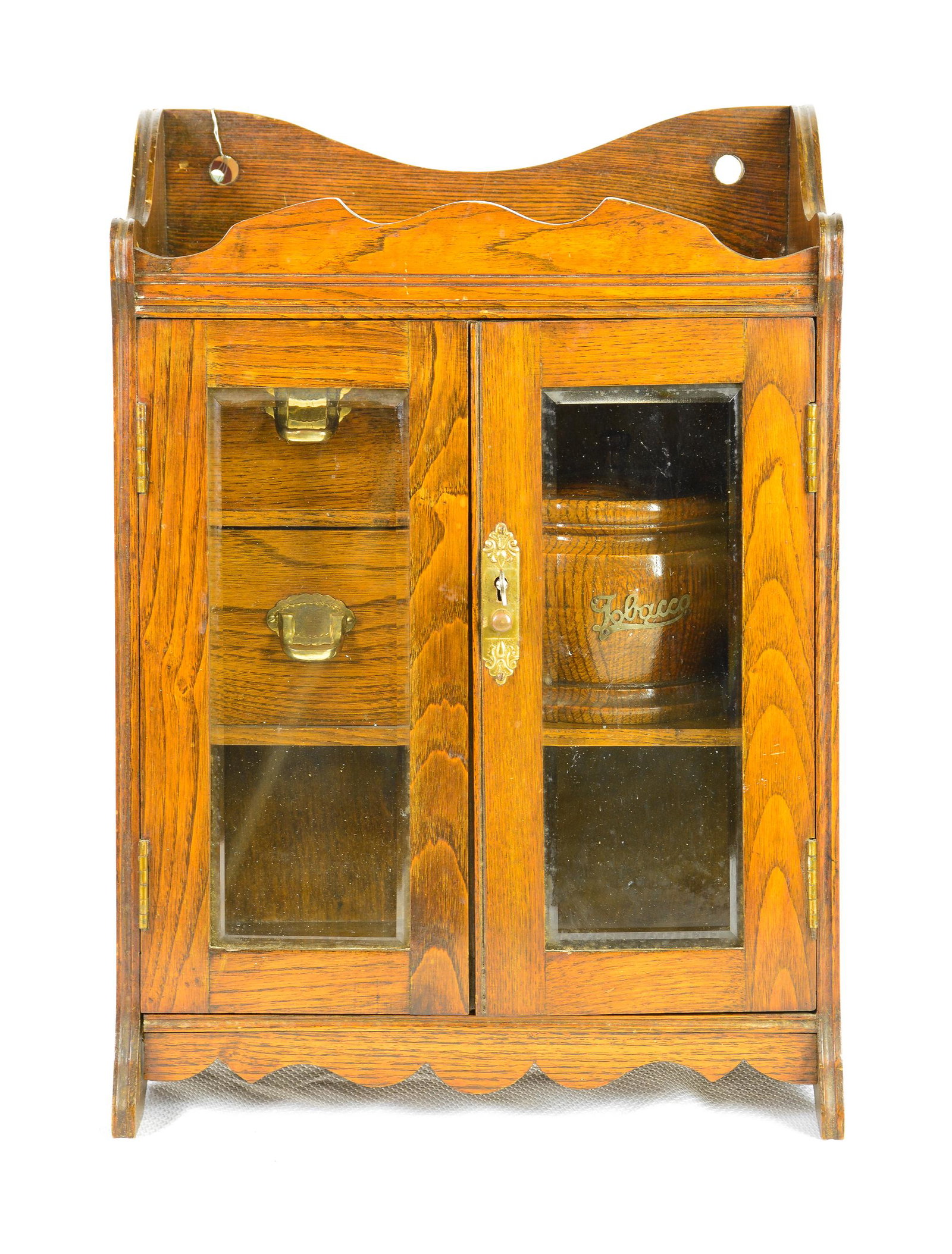 British Oak Smokers Box / Cupboard c.1920: British Oak Smokers Box / Cupboard c.1920 - 18 in tall x 13 x 7