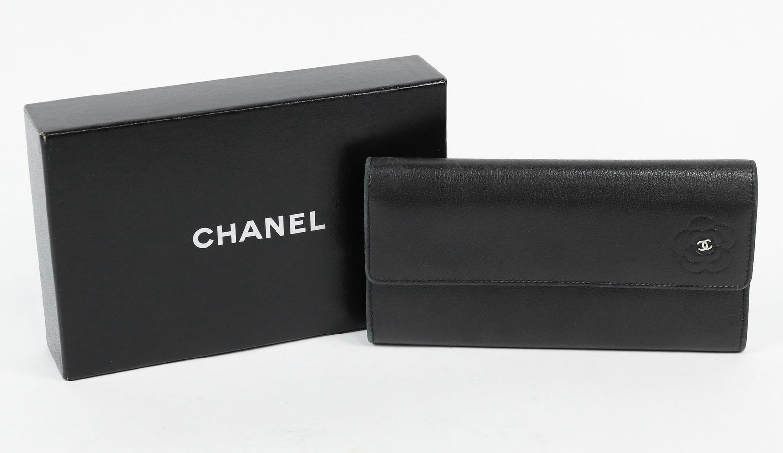 Chanel Long Camillia Embossed Flap Wallet (1 of 5)