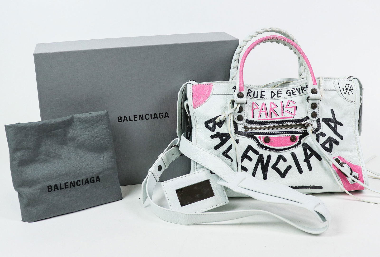 Balenciaga  City Graffiti  in Distressed Leather (1 of 7)
