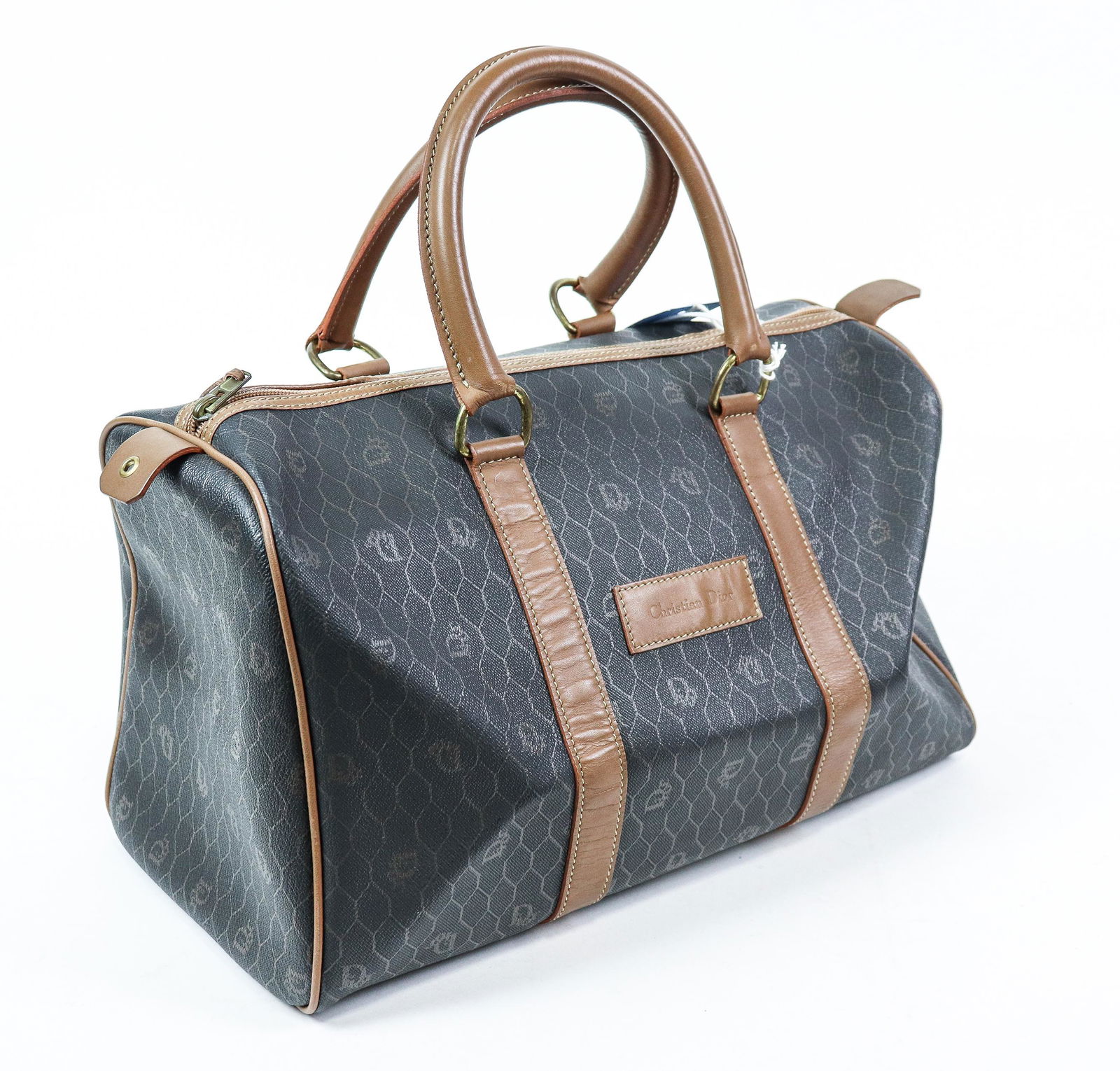 Dior Vintage Boston Bag 40 in Honeycomb  Canvas (1 of 5)