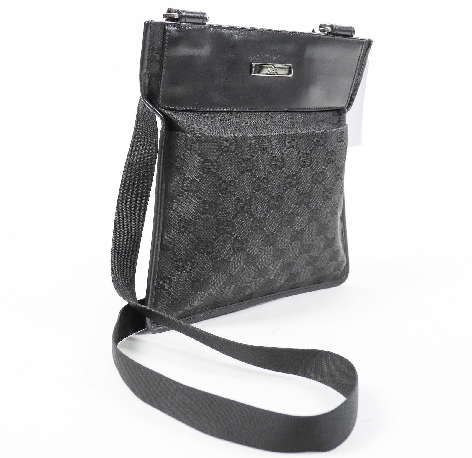 Gucci Front Pocket Monogrammed Canvas Crossbody (1 of 4)